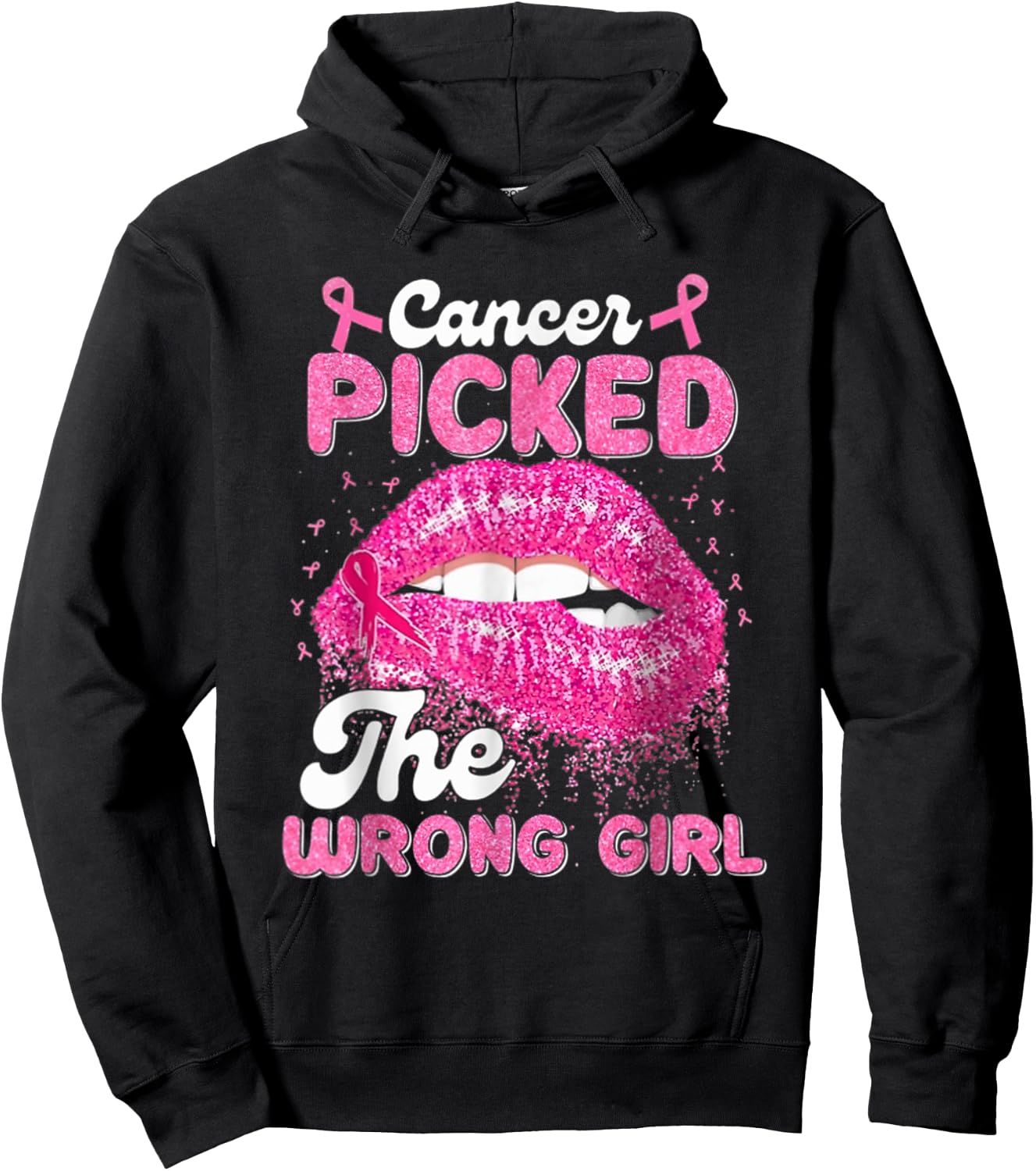 Cancer Picked The Wrong Girl Hoodie - Hoodie | Black