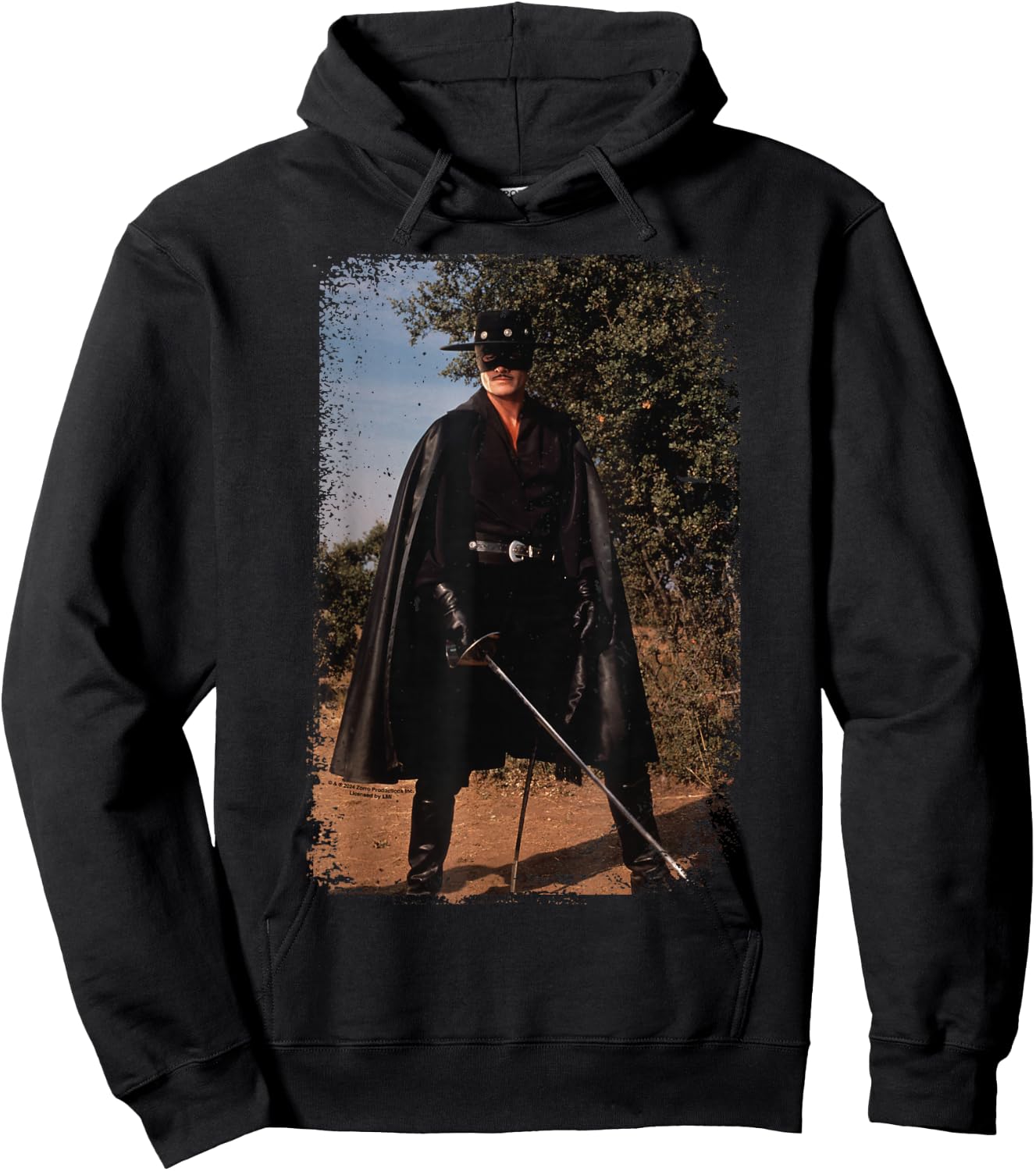 Zorro Sword Pose 1990 TV Series Distressed , Black, S Hoodie - Hoodie | Black