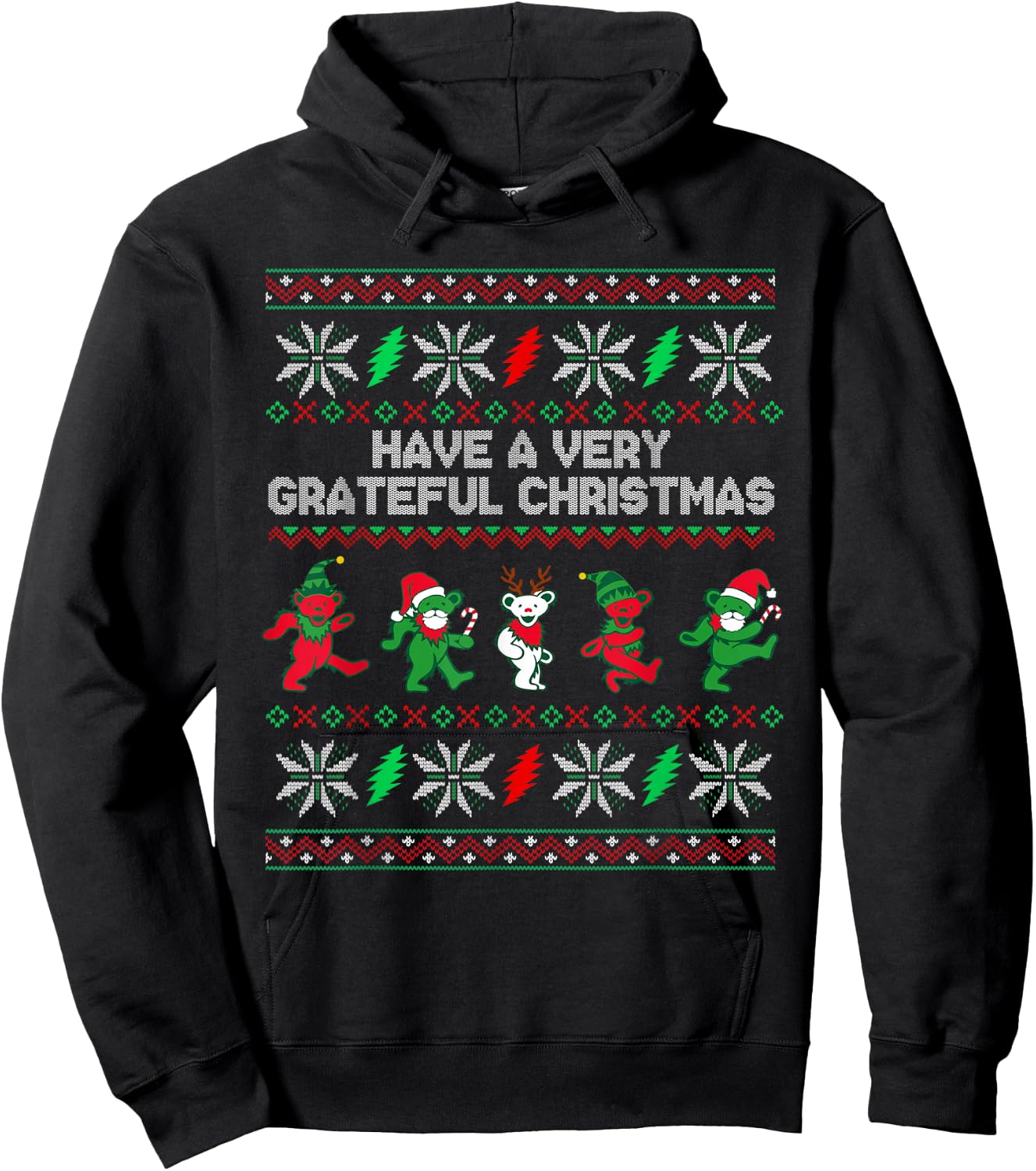 Have A Very Grateful Christmas Funny Bear Ugly Xmas 2022 Hoodie - Hoodie | Black