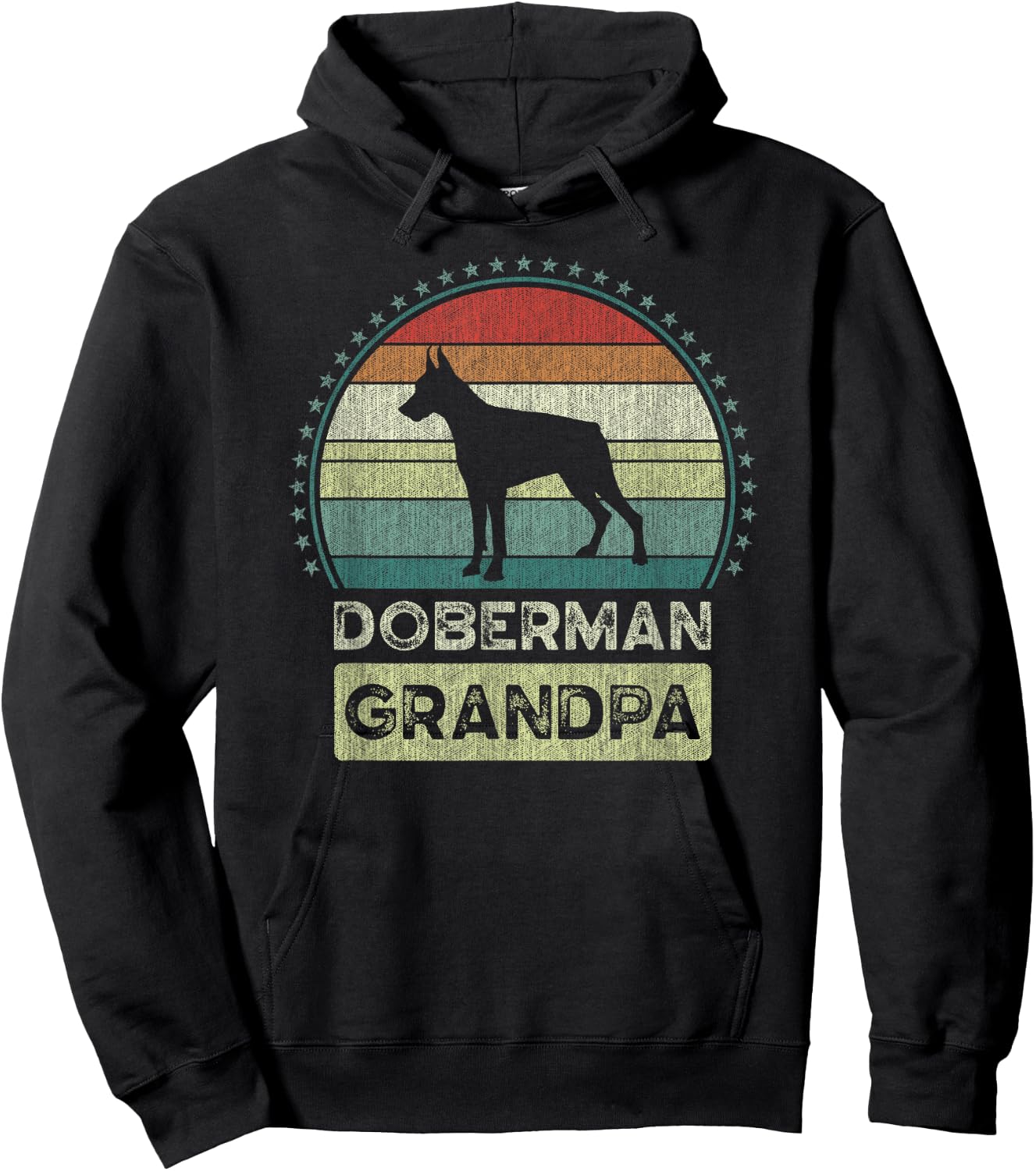 Doberman Grandpa, Father's Day, Dobie Dog, Grandfather Hoodie - Hoodie | Black