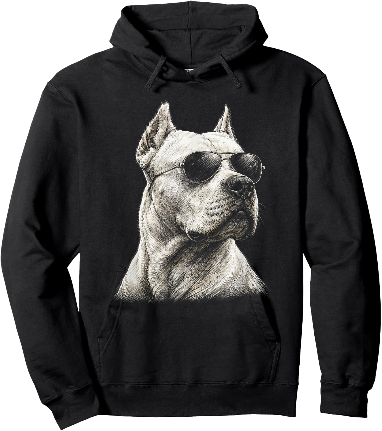 Dogo Argentino with Sunglasses Artwork Design Hoodie - Hoodie | Black