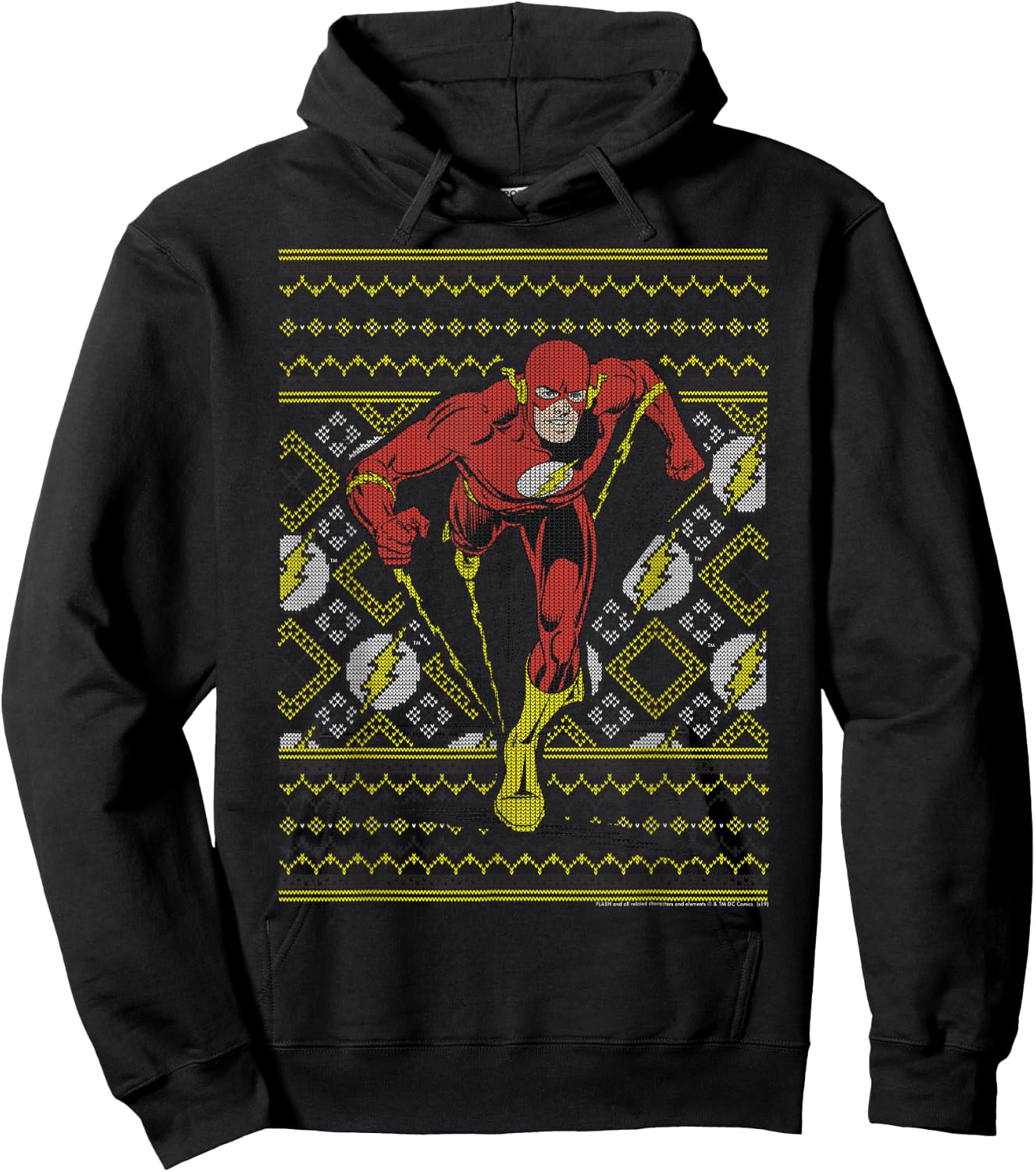 DC Comics The Flash Action Pose Christmas Sweater Style Hoodie - Hoodie | Black