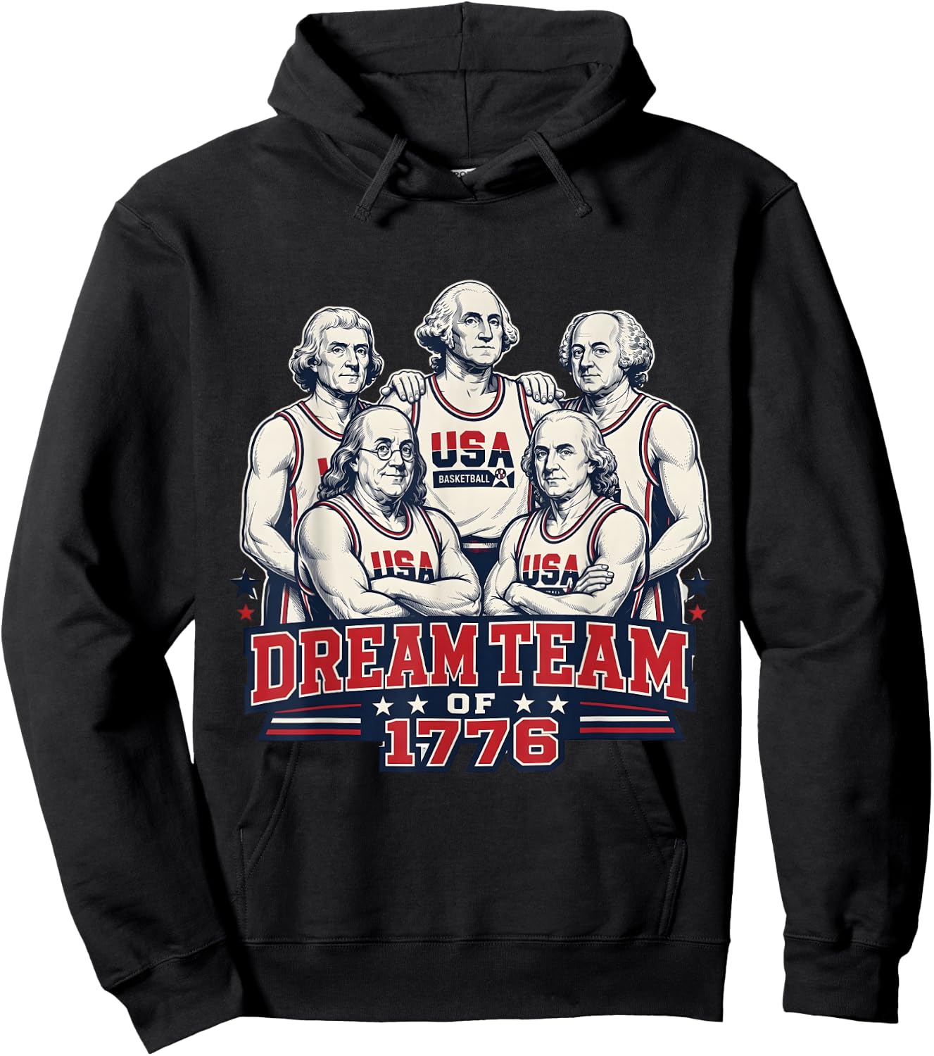 Undefeated Since 1776 America 4th of July Independence Team Hoodie - Hoodie | Black