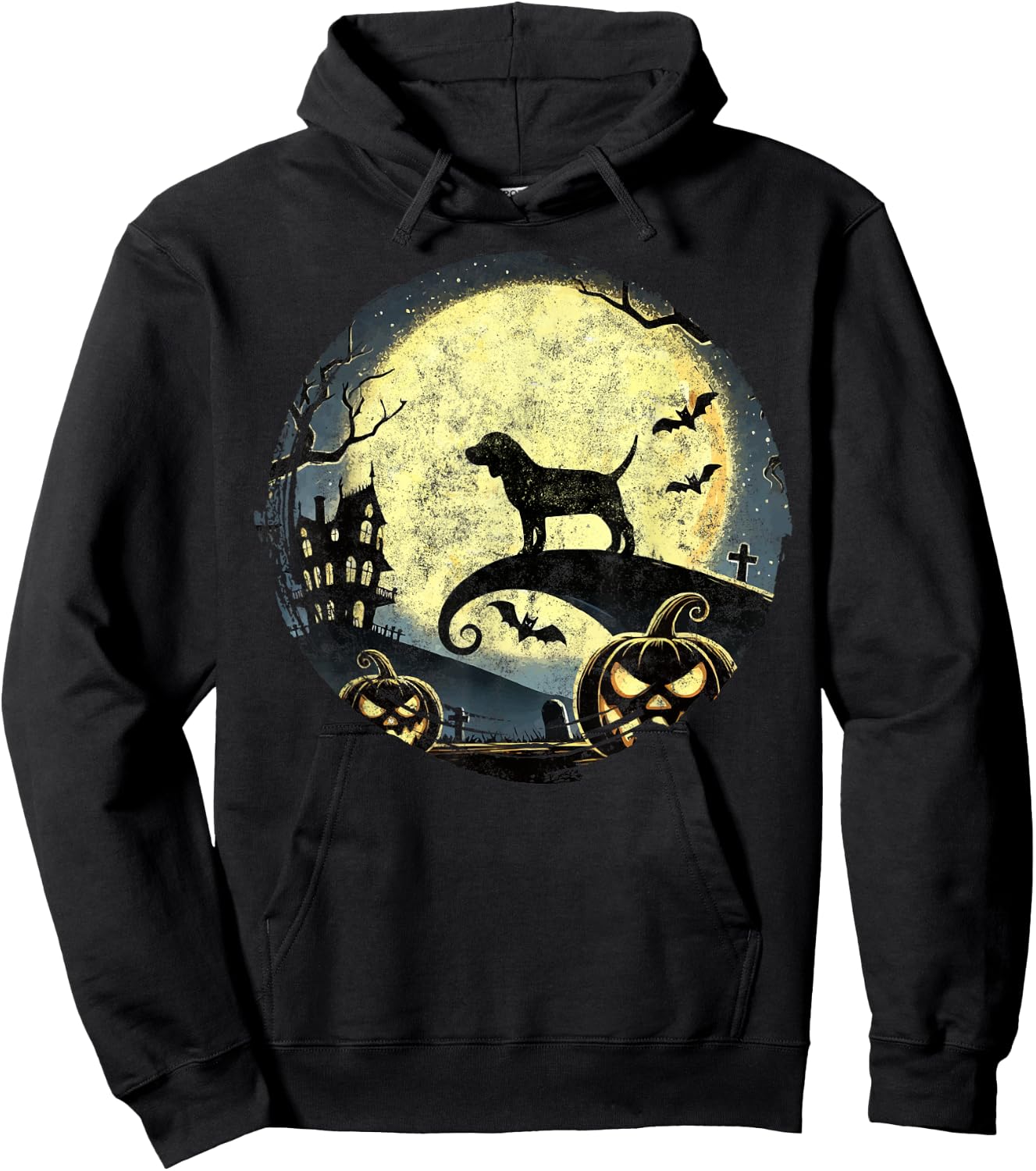 Beagle Halloween Spooky Moon Dog Lover Beagle Dad Hoodie - Hoodie | Black