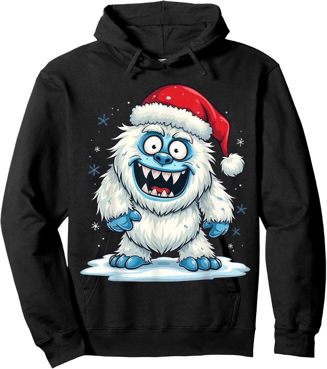 Yeti Xmas Abominable Snowman Bigfoot Funny Christmas Monster Hoodie - Hoodie | Black