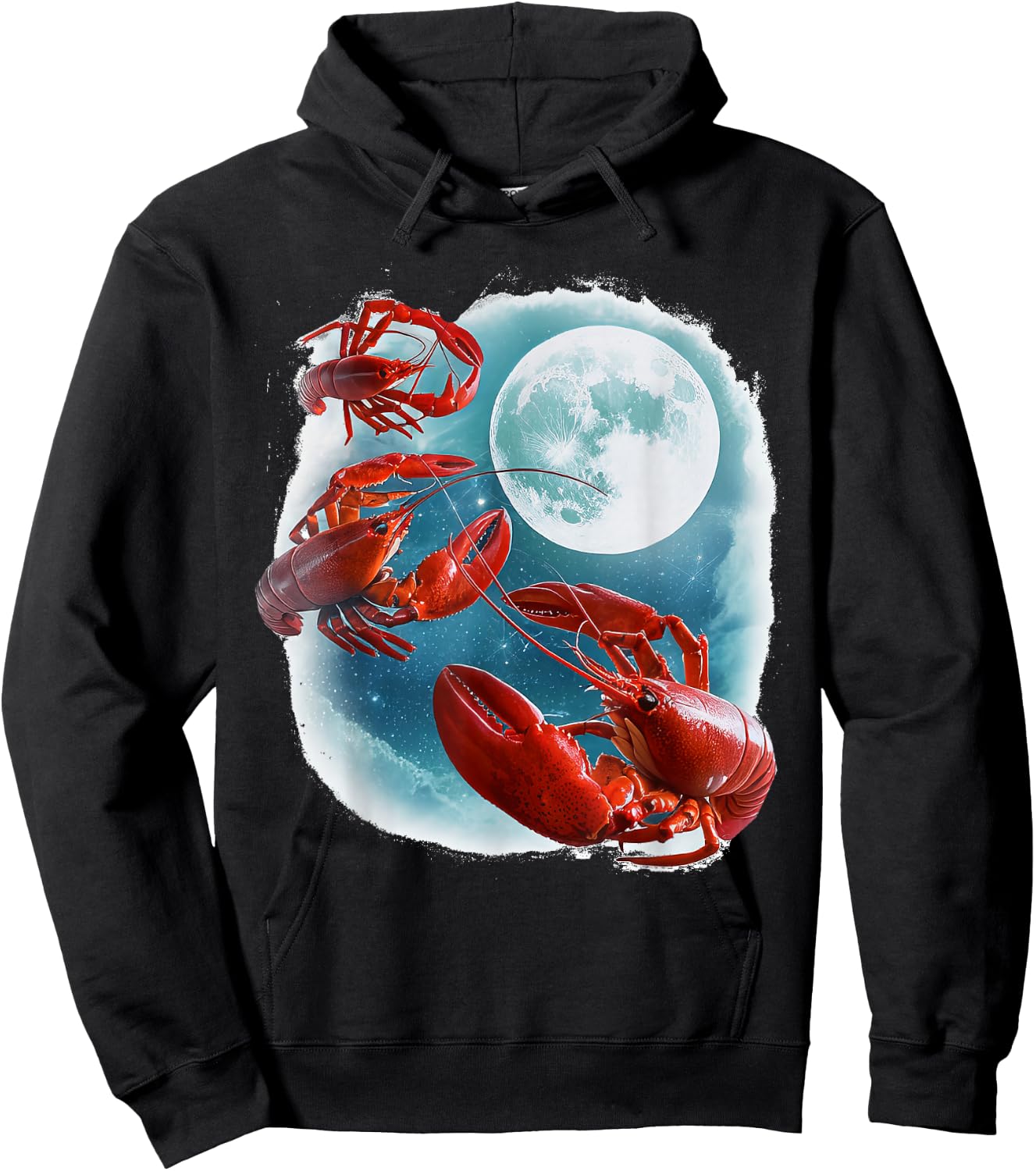 Lobster Howling At Moon Hoodie - Hoodie | Black
