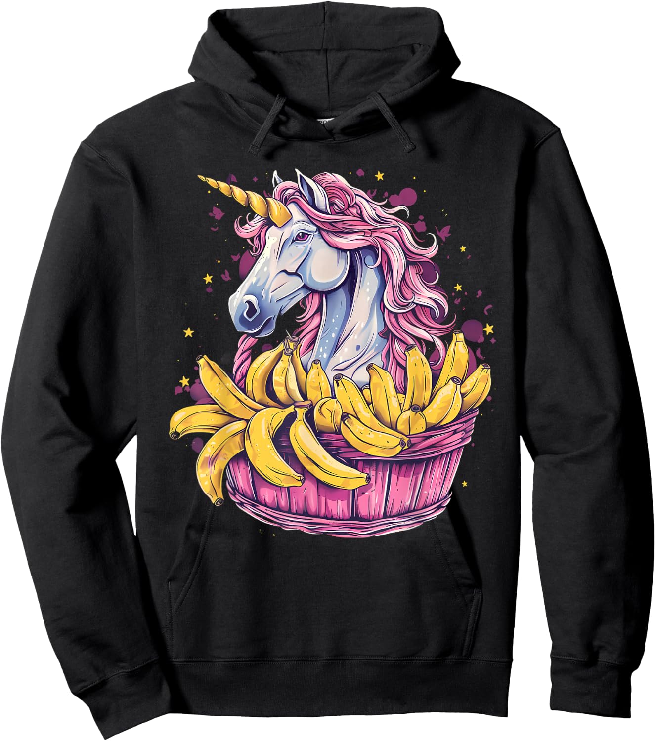 Banana Unicorn Portrait Bananas Fruit Artwork Banana Lover Hoodie - Hoodie | Black