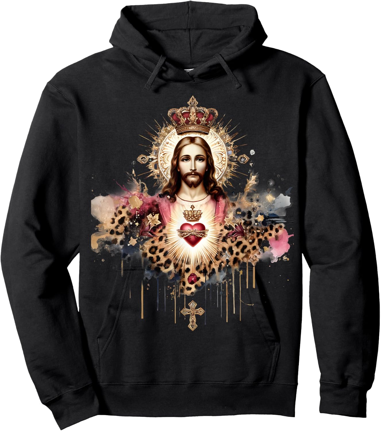 Sacred Heart of Jesus Catholic Devotion Faith Hoodie - Hoodie | Black