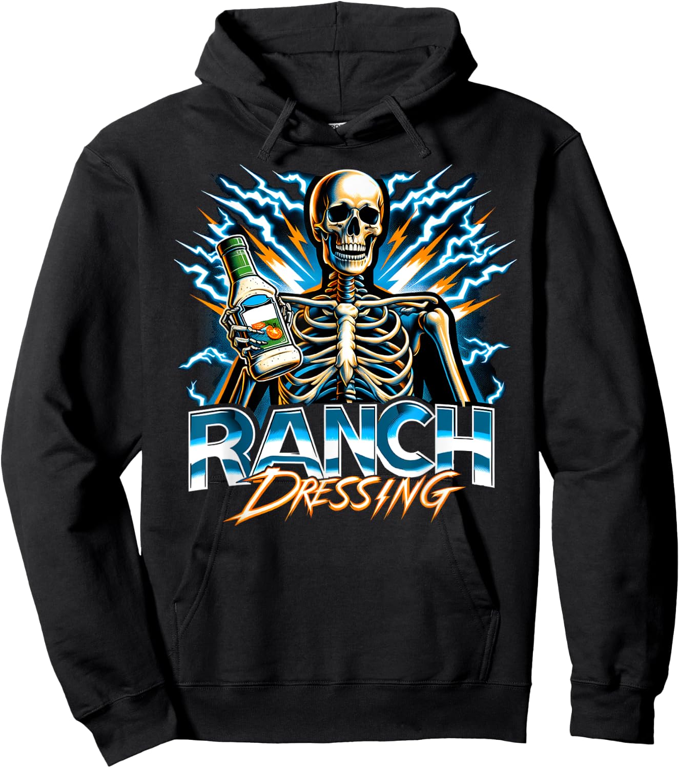 Ranch Dressing Bootleg Rap CDs Aesthetic Funny Skeleton Meme Hoodie - Hoodie | Black