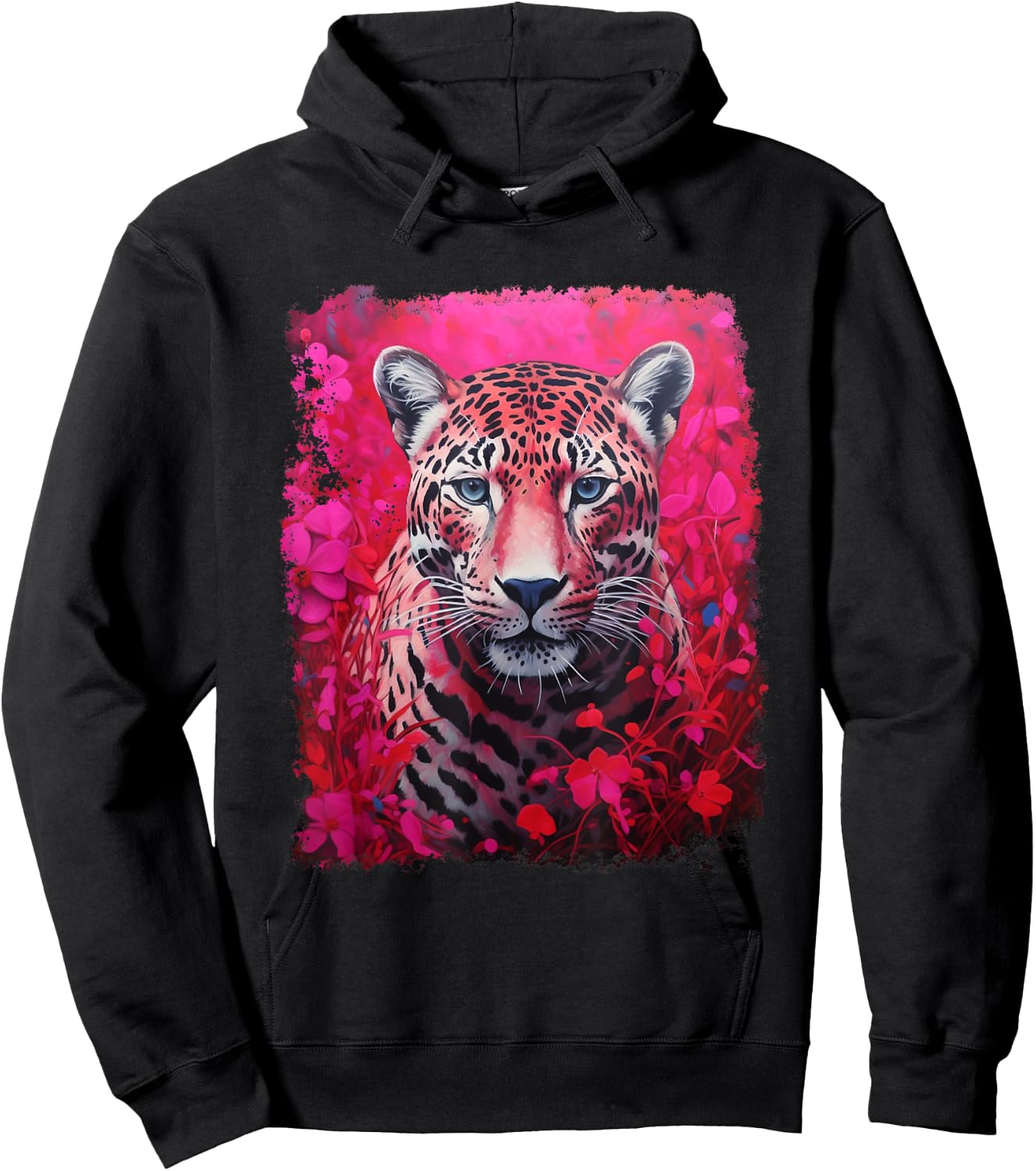 Pop Art Vintage Zoo Animal Jaguar Pink Hoodie - Hoodie | Black