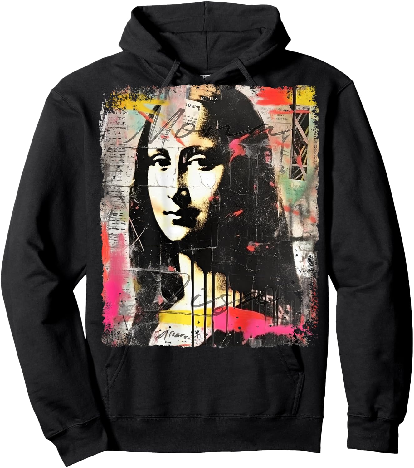 Mona Lisa Art Backprint Streetwear Mode Vintage Damen Herren Hoodie - Hoodie | Black