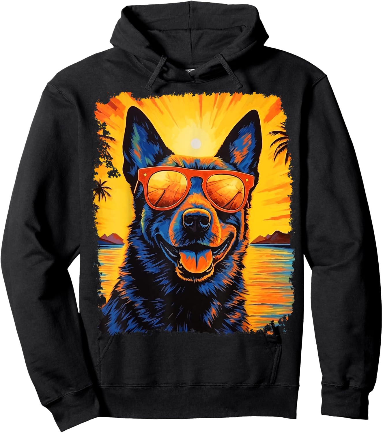 Hawaiian German Shepherd Hoodie - Hoodie | Black