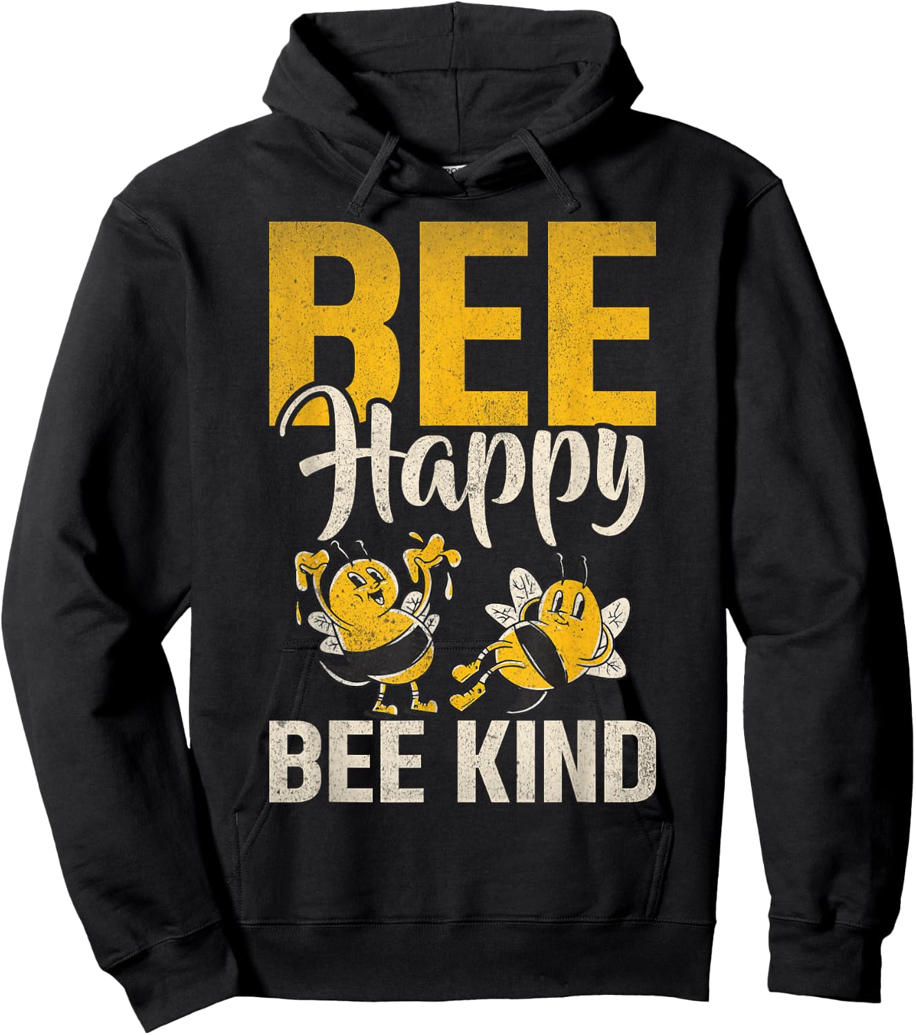 Bee Happy Bee Kind Bee Hoodie - Hoodie | Black