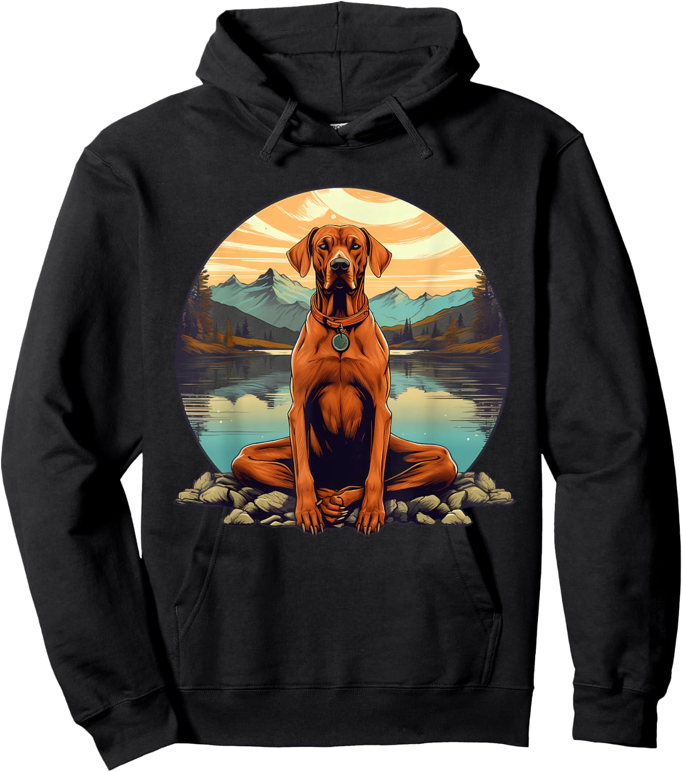 Rhodesian Ridgeback Dog Meditation Yoga Men Women Kids Hoodie - Hoodie | Black
