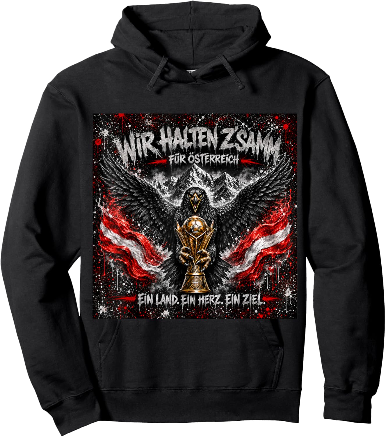 Wir halten Z´SAMM für Österreich EIN Land EIN Herz EIN Ziel Hoodie - Hoodie | Black