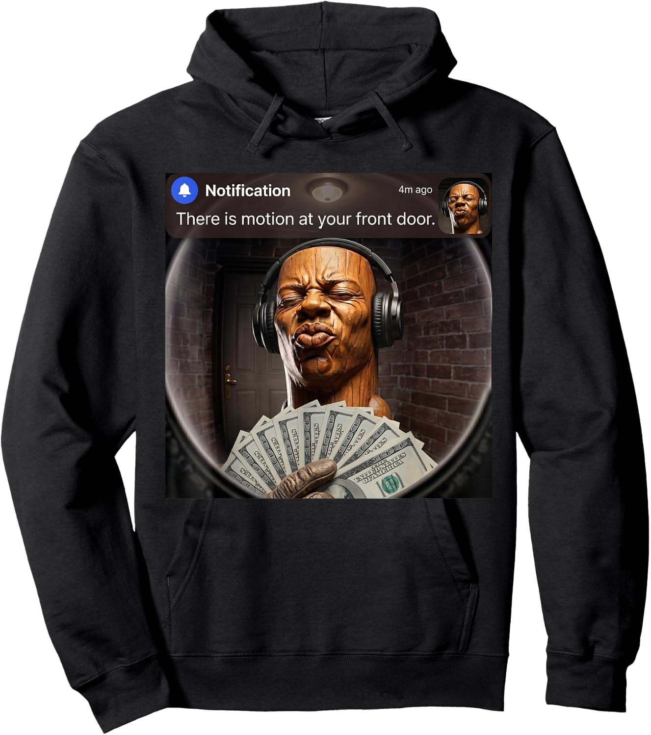 There is Motion at Your Front Door Speed Tung Sahur Meme Hoodie - Hoodie | Black