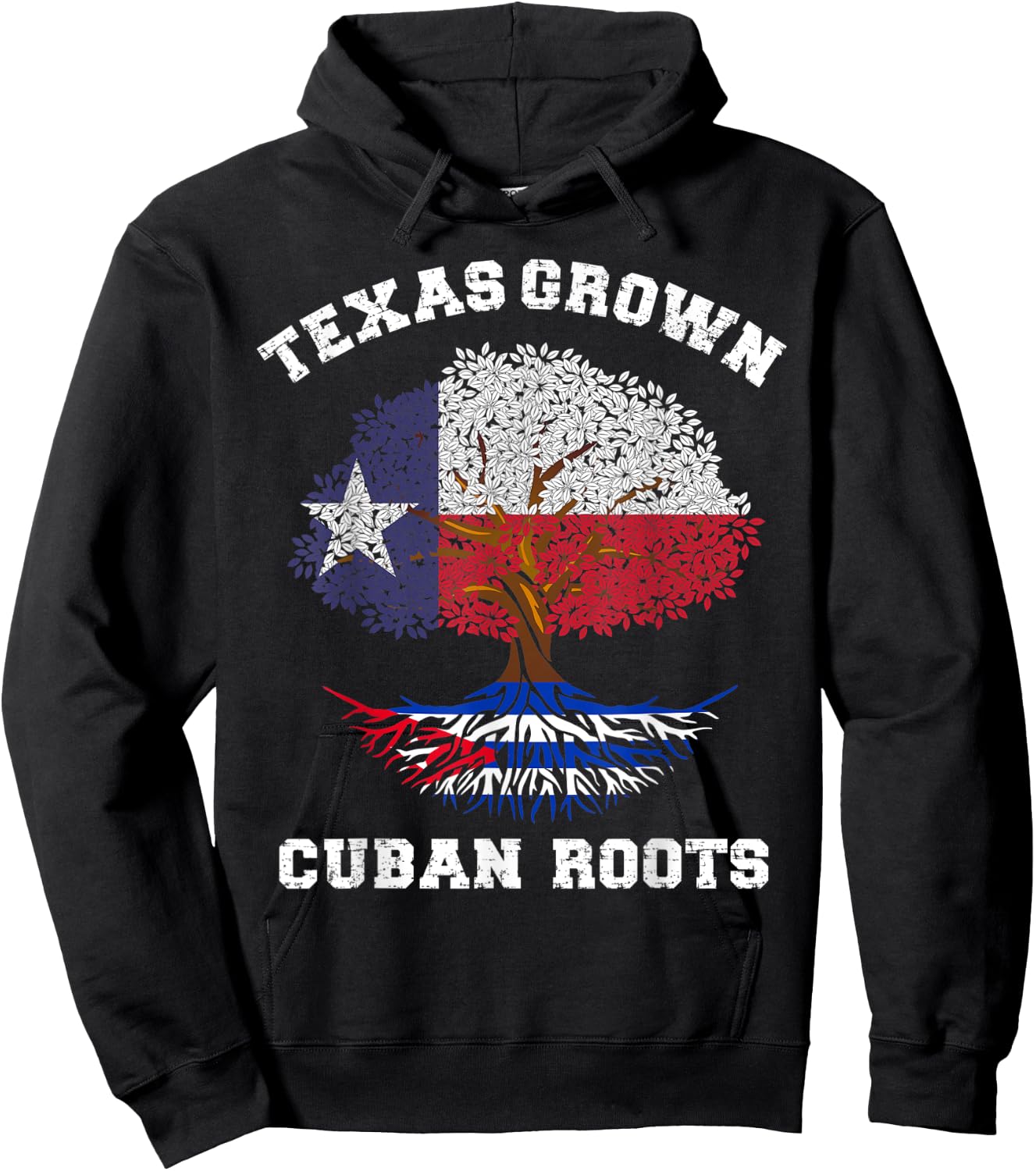 Texas Cuba Texan Cuban Texas grown Cuban roots Hoodie - Hoodie | Black