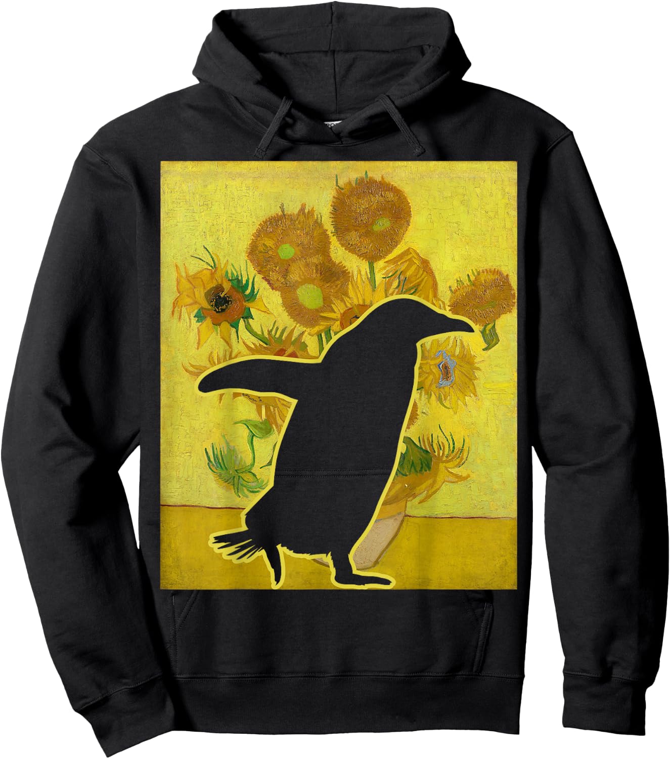 Penguin Sunflowers Penguin Lover Van Gogh Penguin Hoodie - Hoodie | Black
