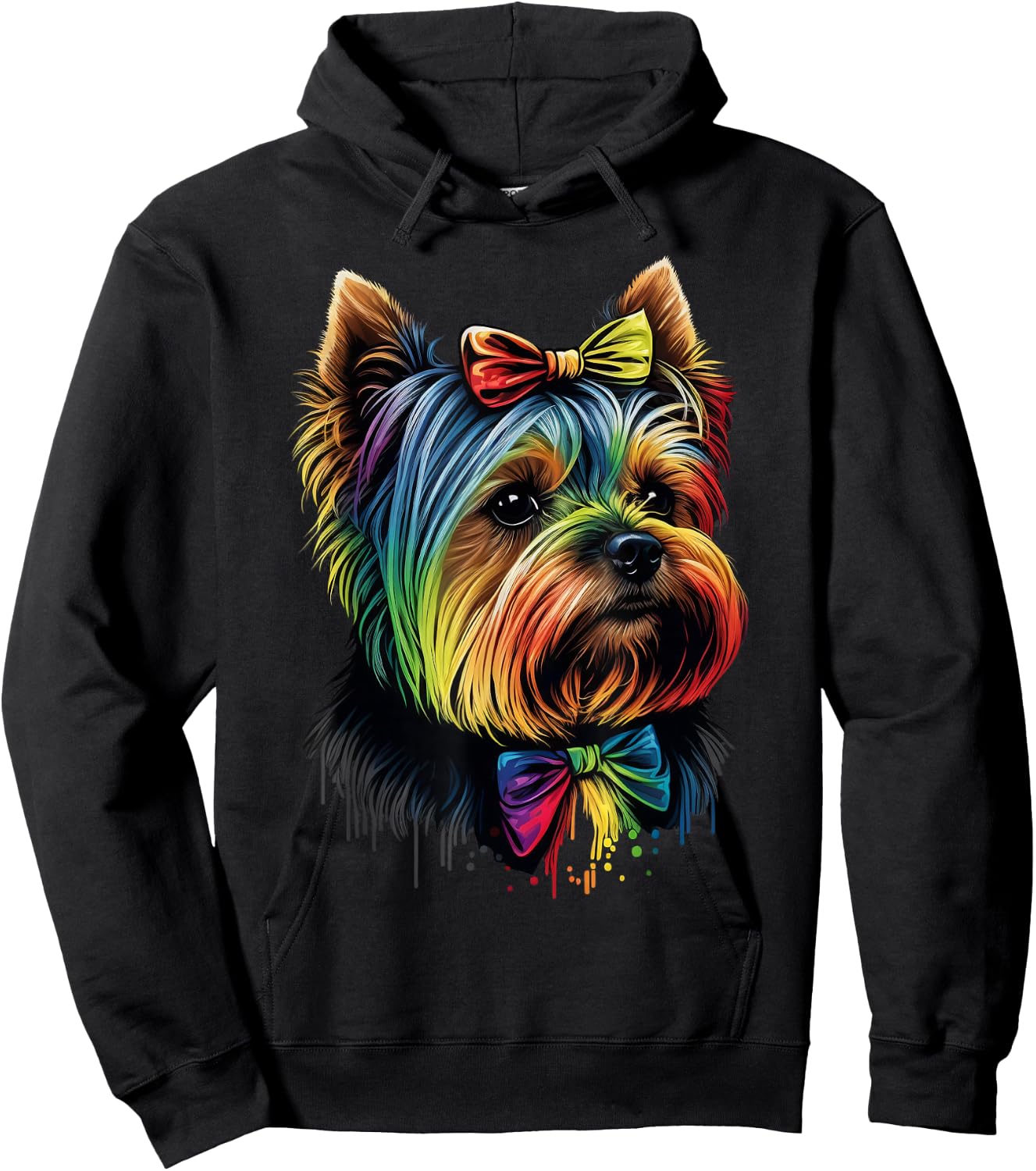 Cute Yorkshire Terrier Dog on Yorkshire Terrier Lover Women Kids Hoodie - Hoodie | Black