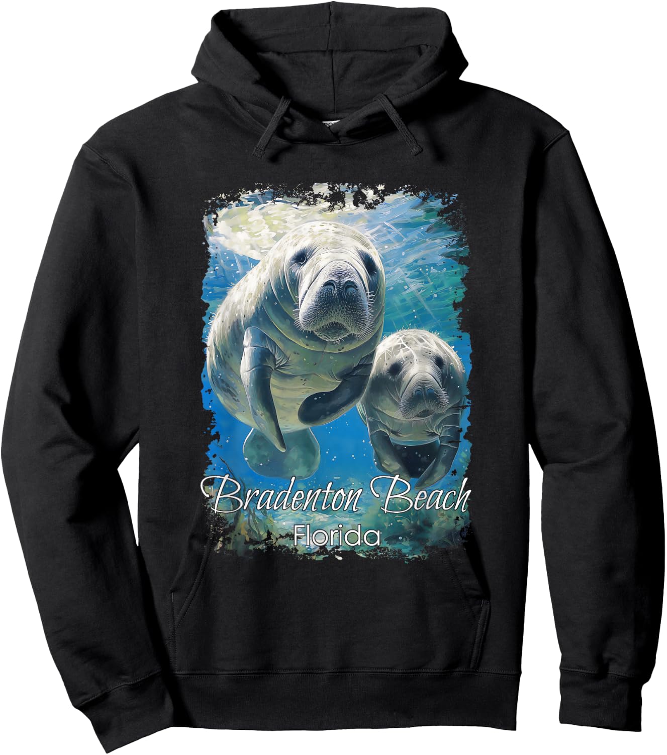 Bradenton Beach Florida Love The Manatees Hoodie - Hoodie | Black