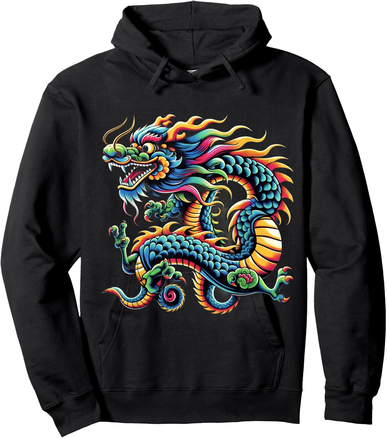 Funny Colorful Chinese Dragon - New Year 2014 Hoodie - Hoodie | Black