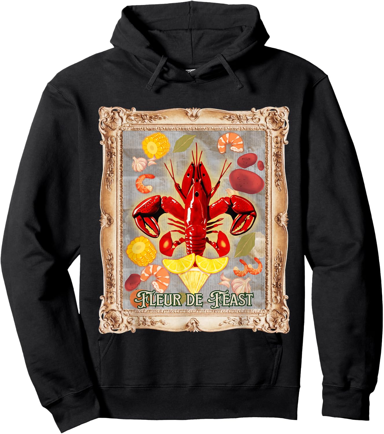 Crawfish Boil Cool Fleur De Feast Cajun Food Hoodie - Hoodie | Black