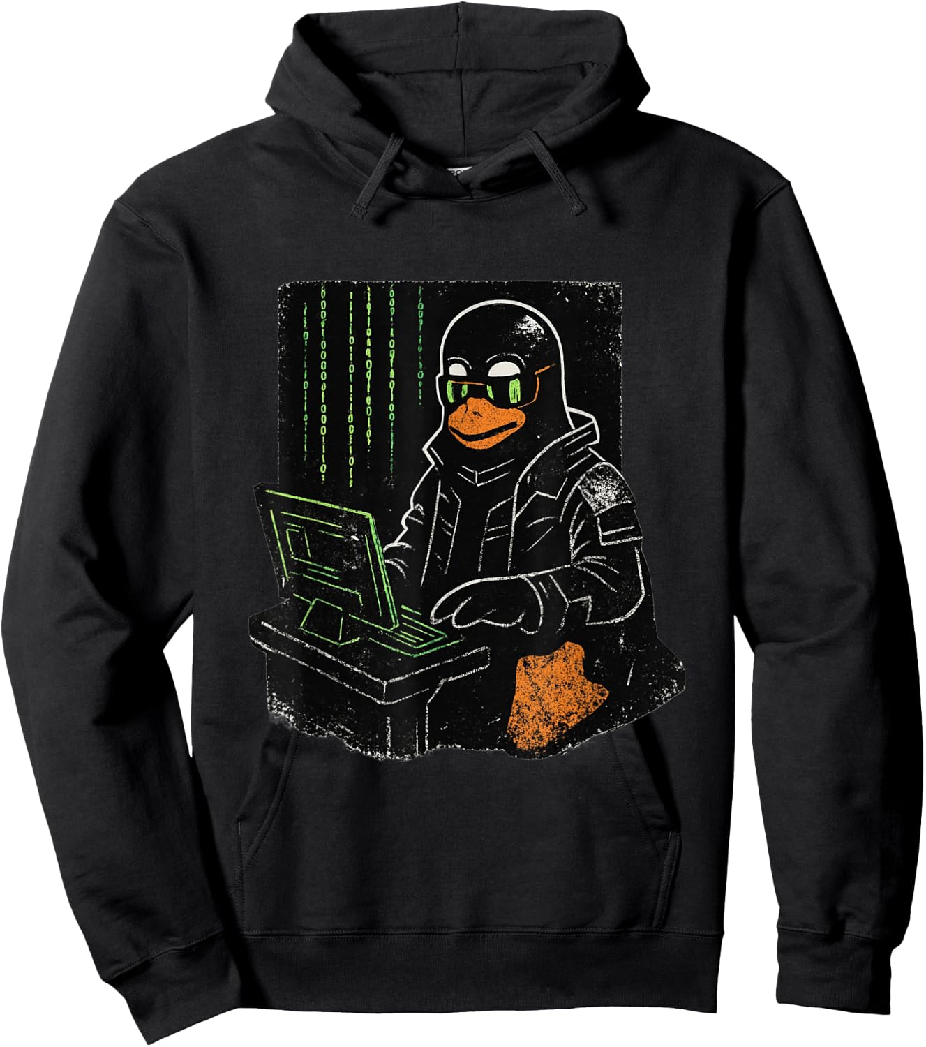 Cyber Linux Hacker Penguin Virtual World Developer Hoodie - Hoodie | Black