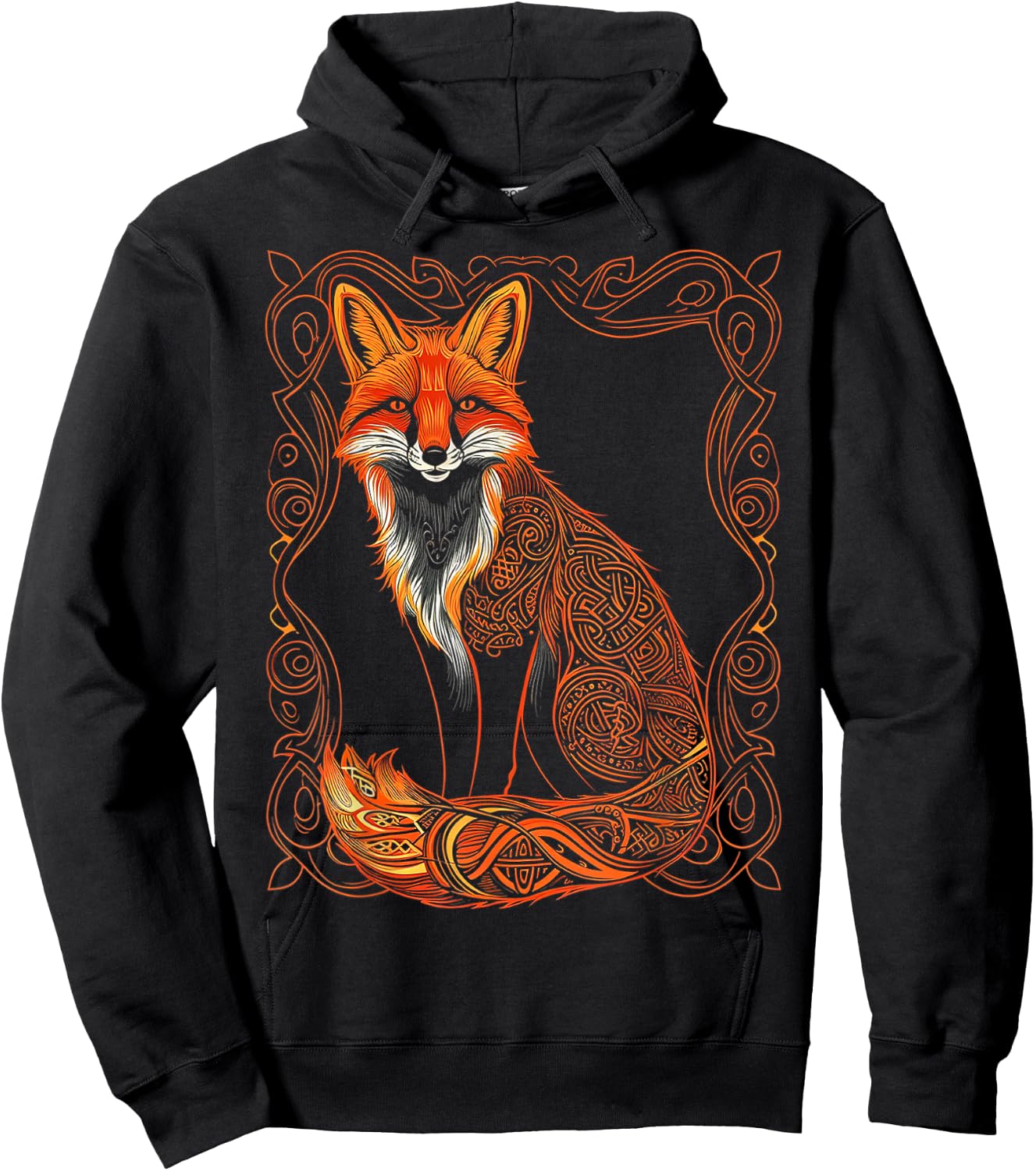 Fox Animal Illustration Fox , Black, S Hoodie - Hoodie | Black