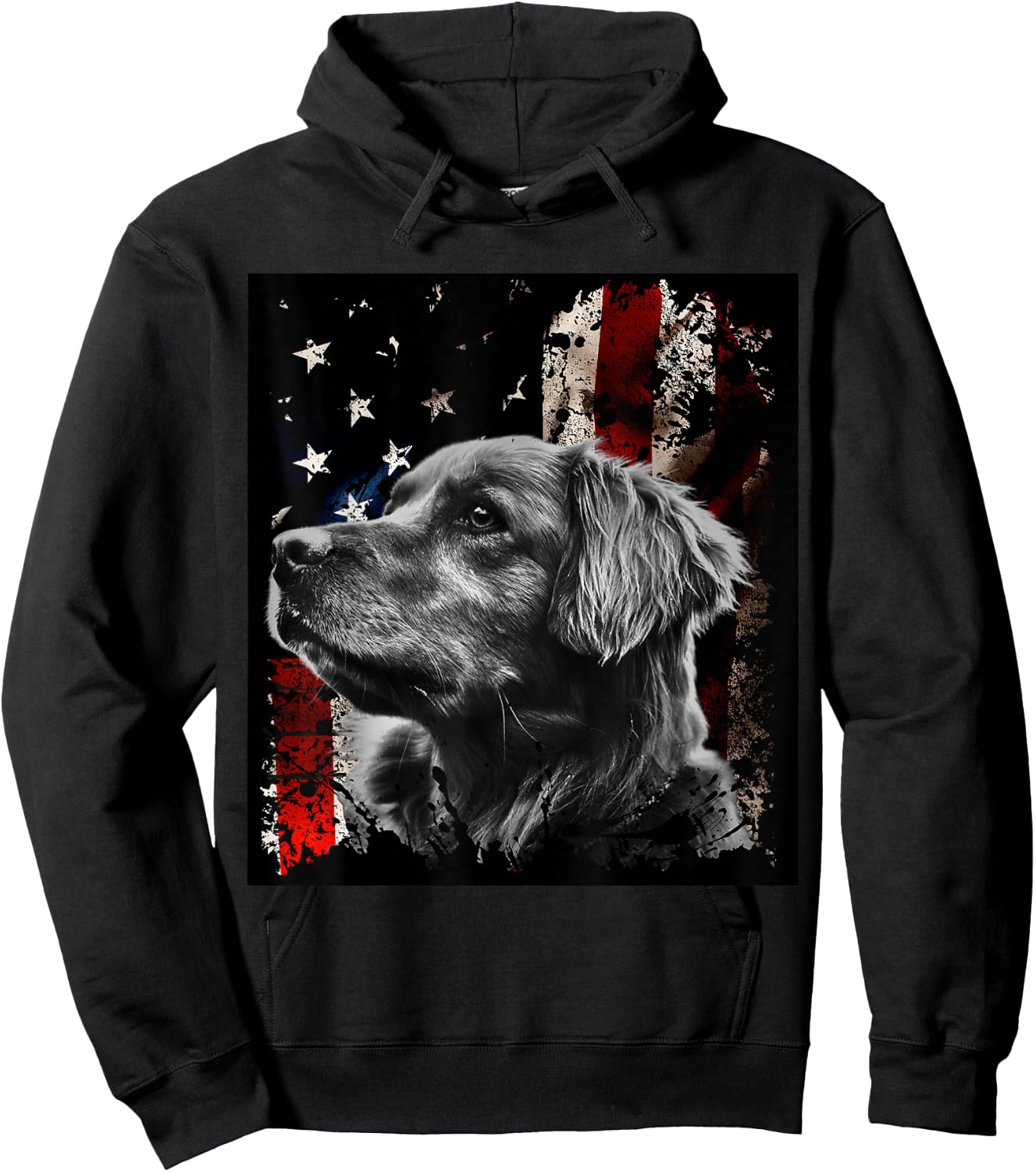 Patriotic Golden Retriever , Shirt, , , Gift Hoodie - Hoodie | Black