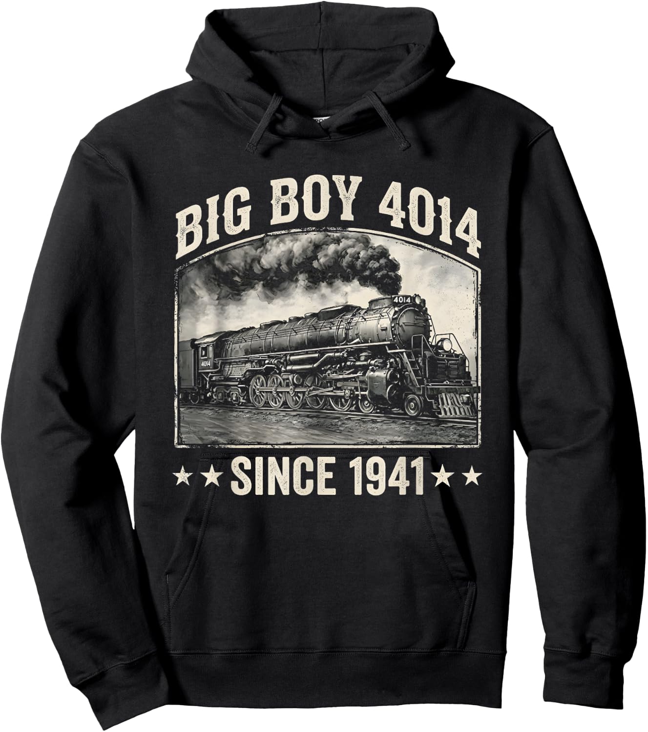 Big Boy 4014 Train Engineer Steam Train Conductor American Hoodie - Hoodie | Black