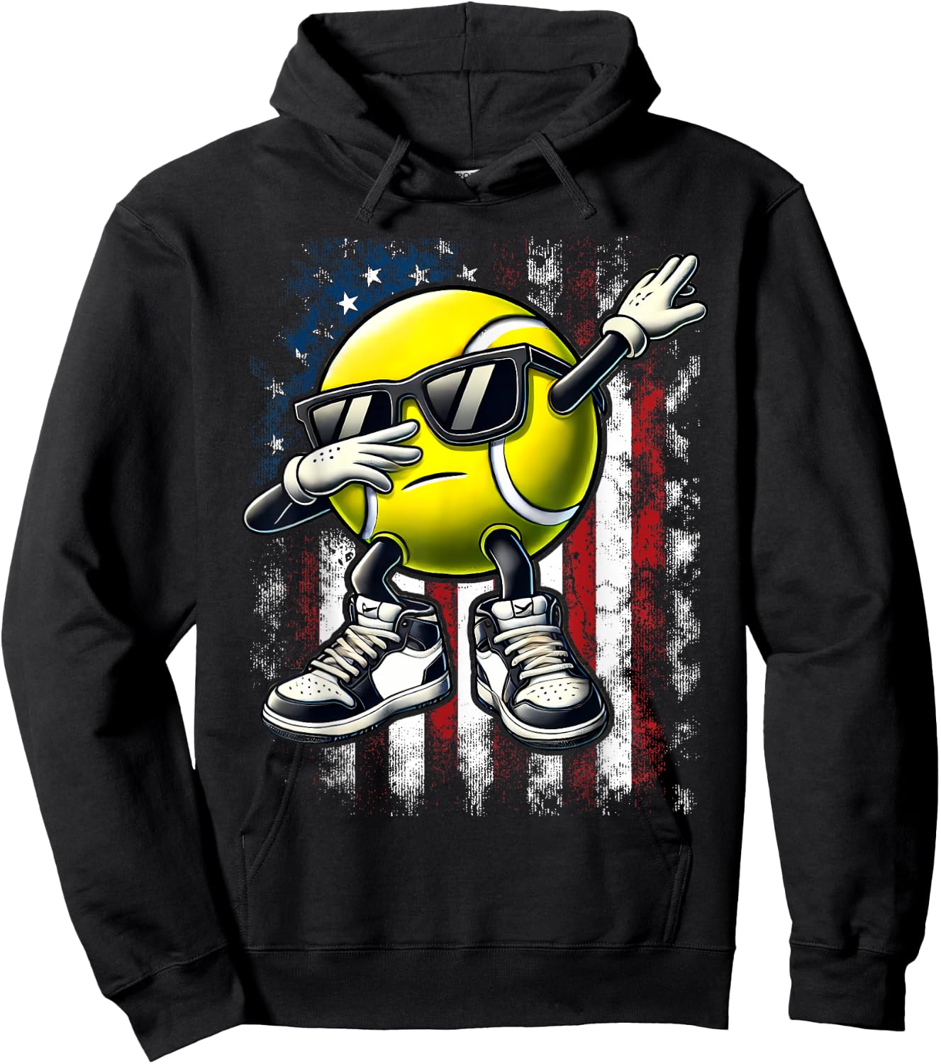 Dabbing Tennis Ball Funny Boys Men Women Sports Player Hoodie - Hoodie | Black