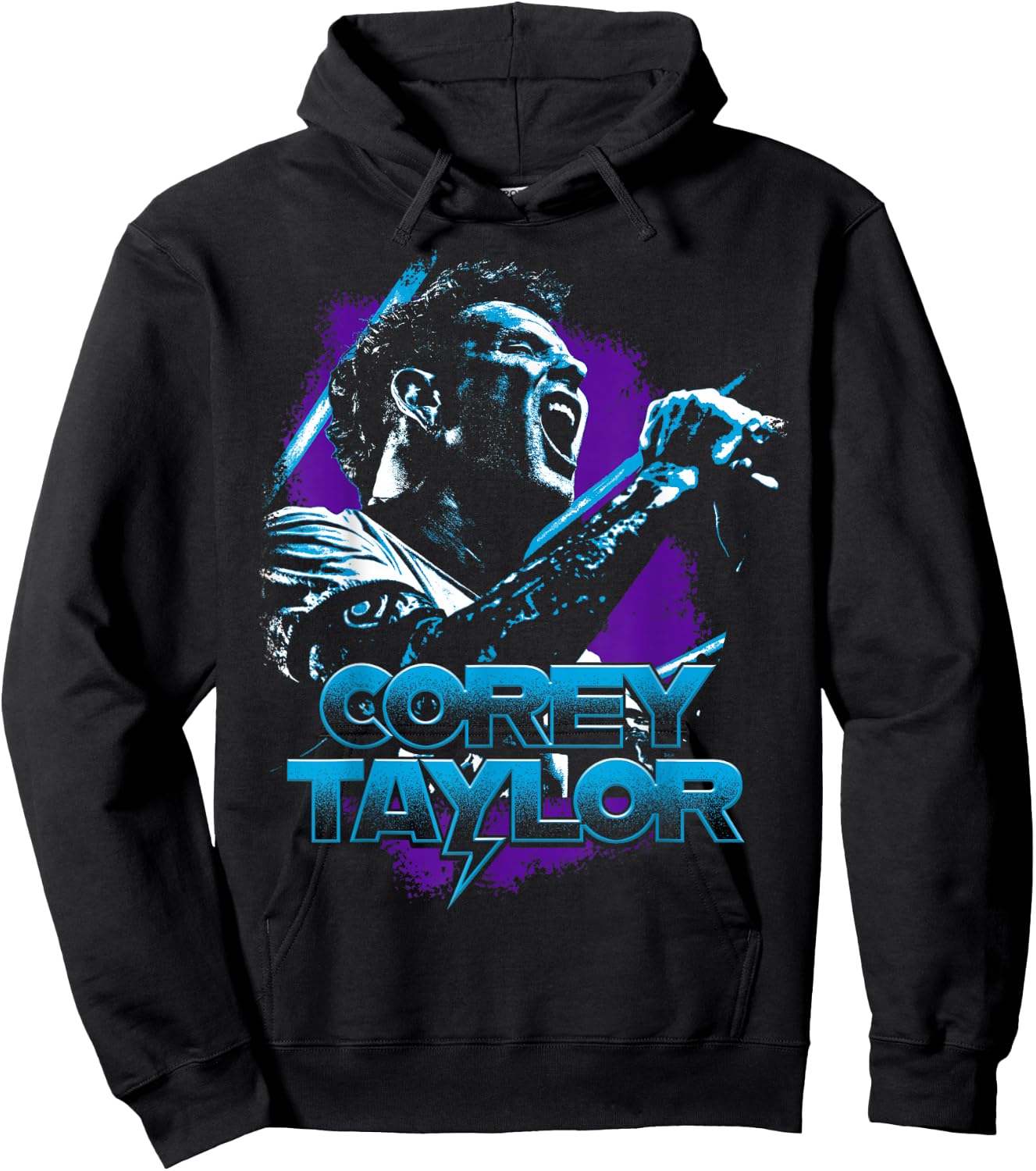 Corey Taylor Screaming Purple , black Hoodie - Hoodie | Black