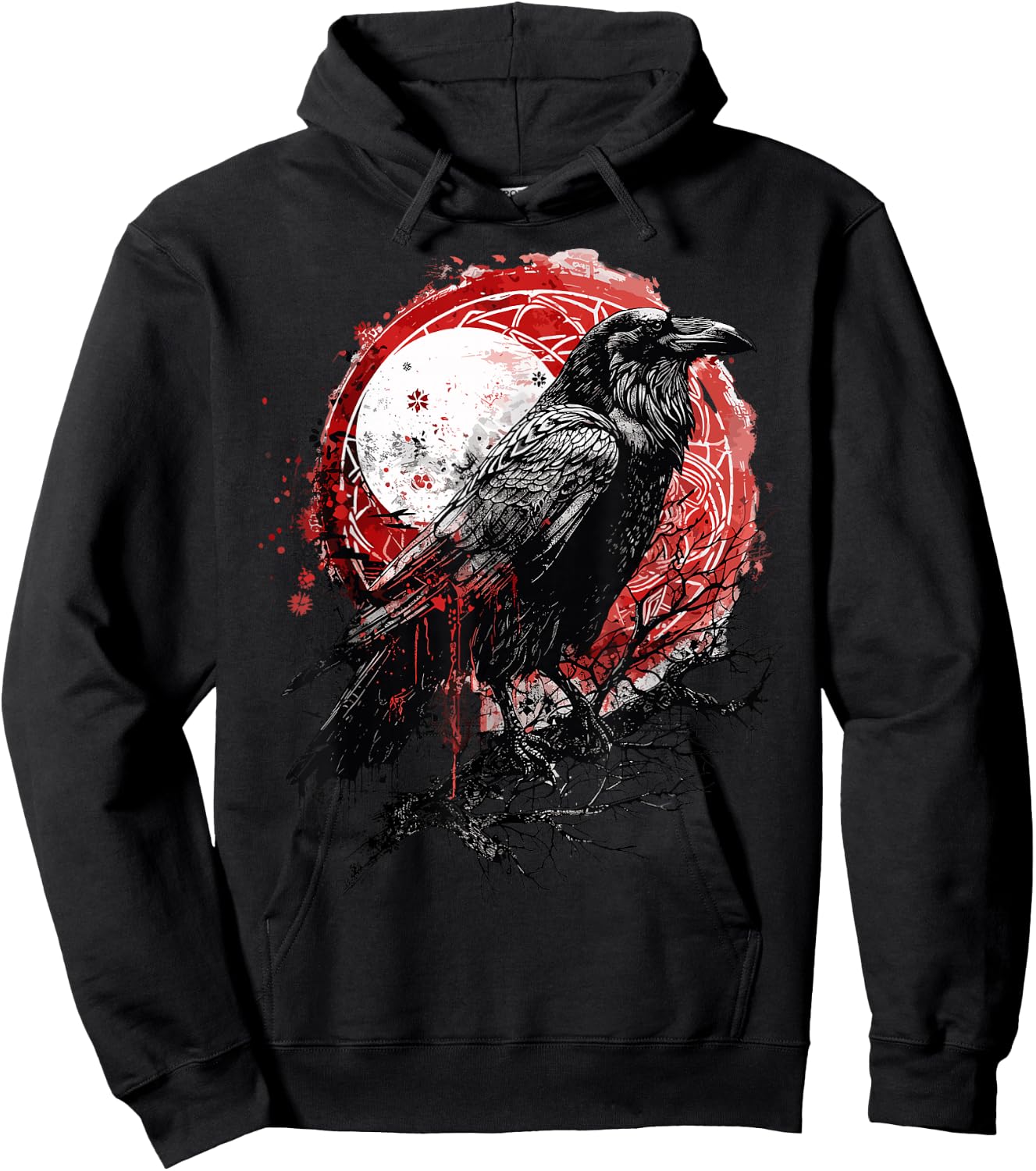 Odin Ravens Huginn & Muninn Vegvisir Vikings Myth Norse Hoodie - Hoodie | Black