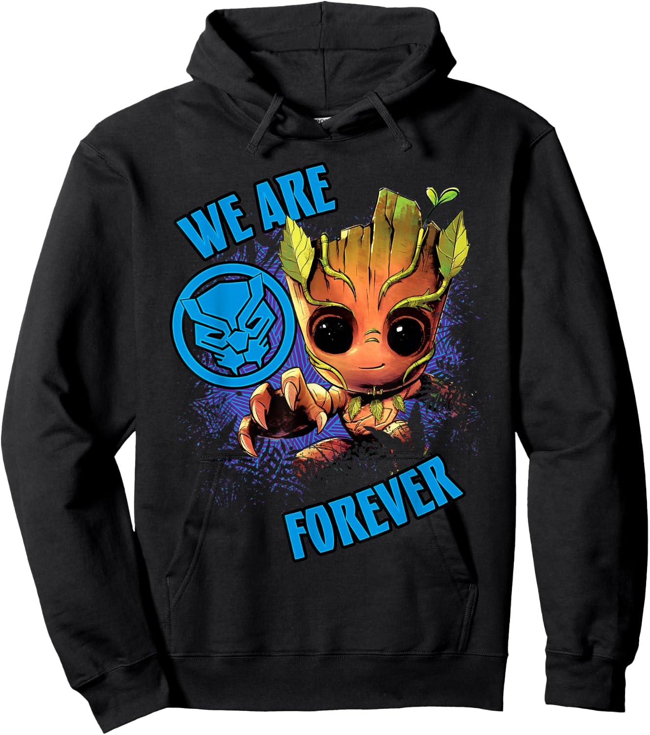 Marvel 85th Anniversary Groot Black Panther We Are Forever Hoodie - Hoodie | Black