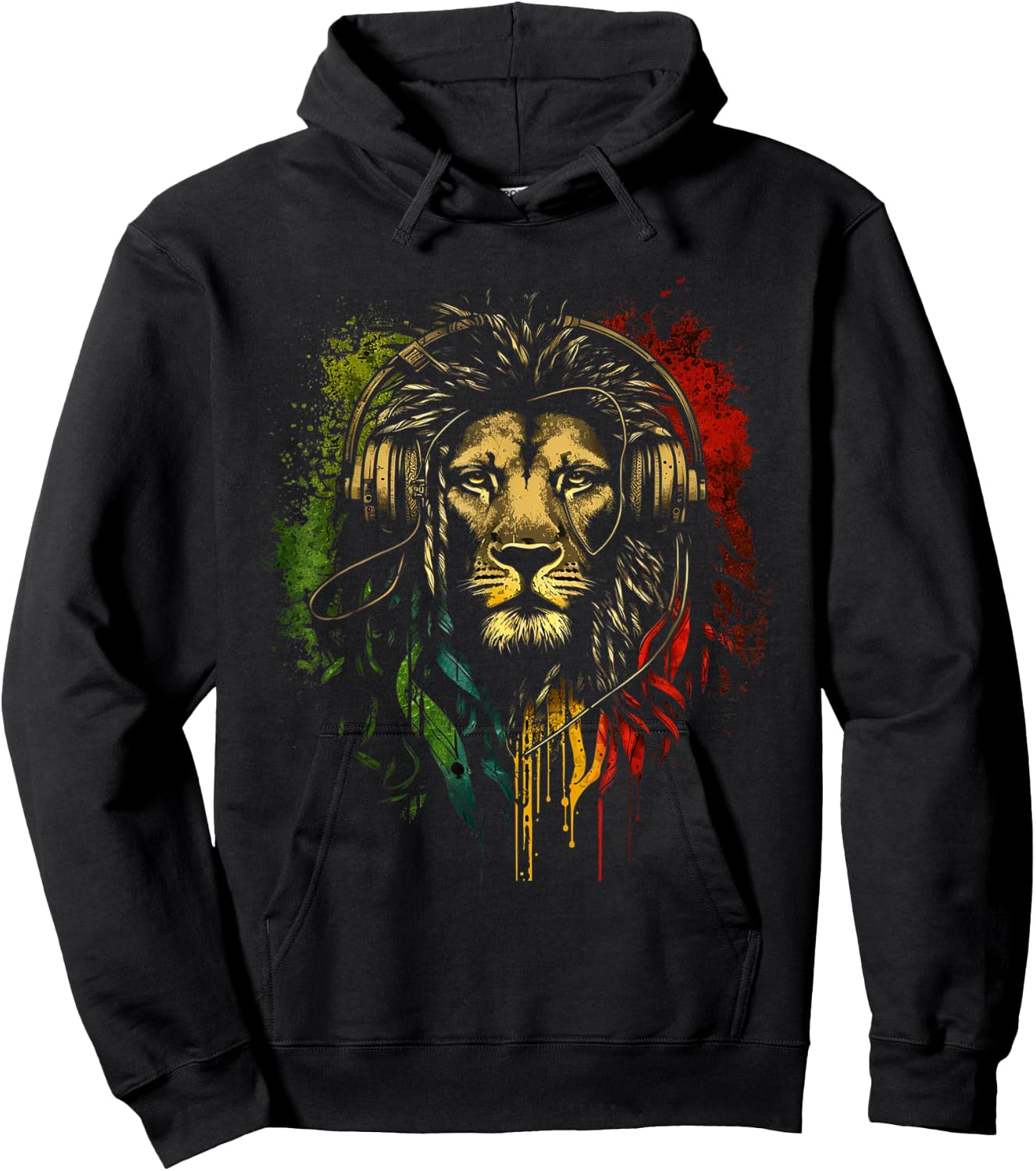 Rasta Reggae Lion Of Judah Rastafarian Pride Reggae Music Hoodie - Hoodie | Black