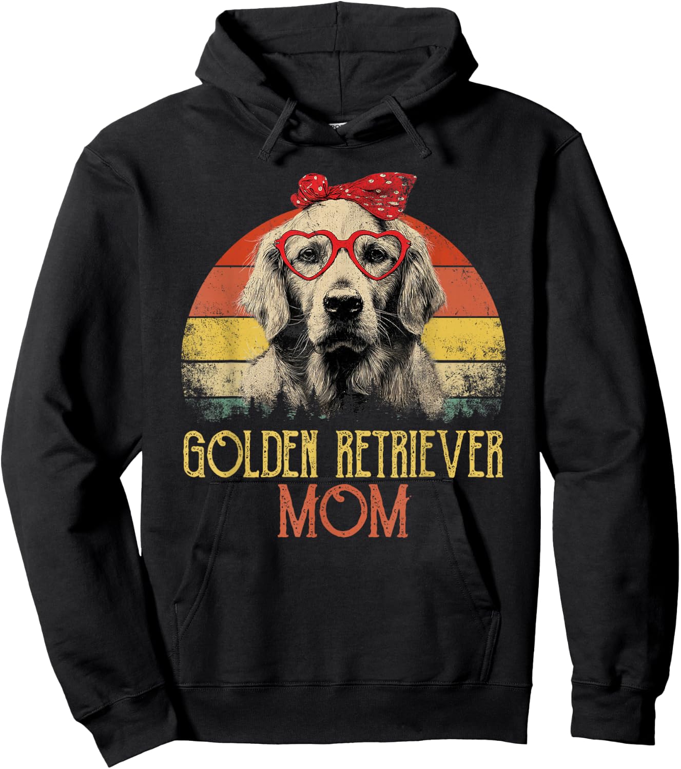 Golden Retriever Mom Dog Retro Vintage Design Damen Hoodie - Hoodie | Black
