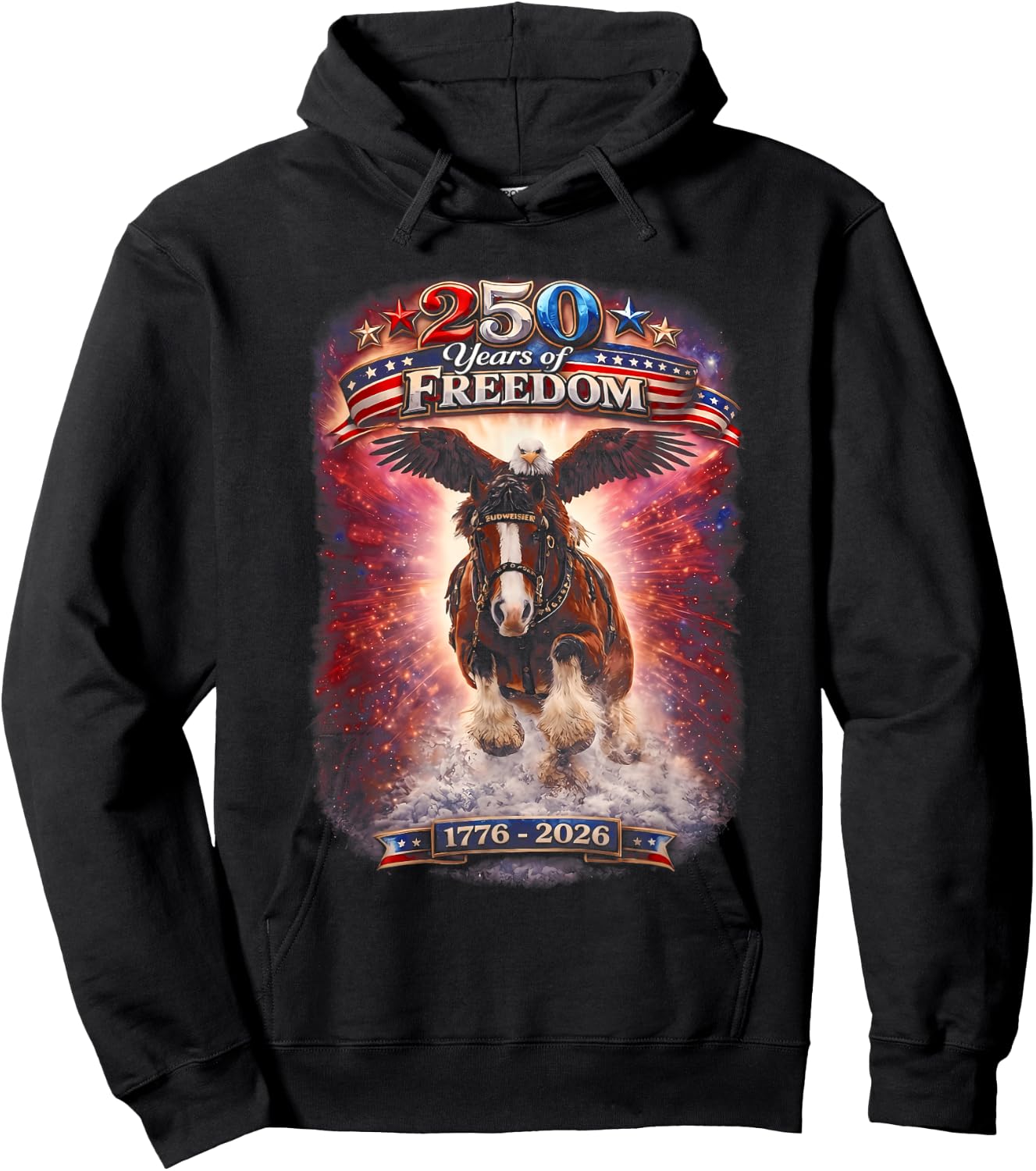 250 Years American 1776 2026 250th USA Birthday 4th of July Hoodie - Hoodie | Black