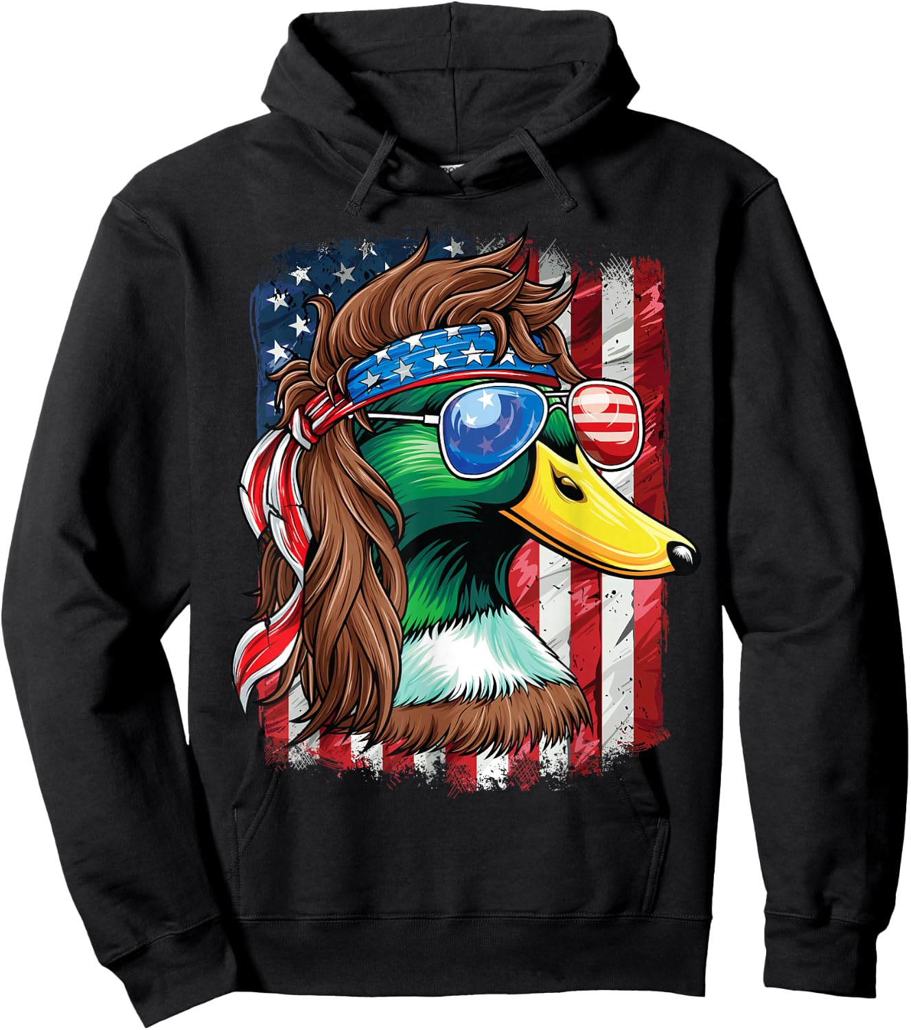 Duck Hunter American Flag Waterfowl Hunting Hoodie - Hoodie | Black