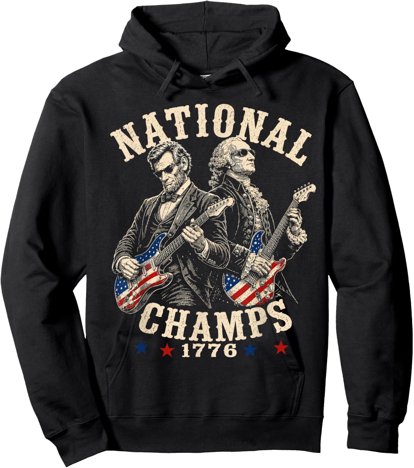 1776 National Champions Patriotic America 250th Anniversary Hoodie - Hoodie | Black