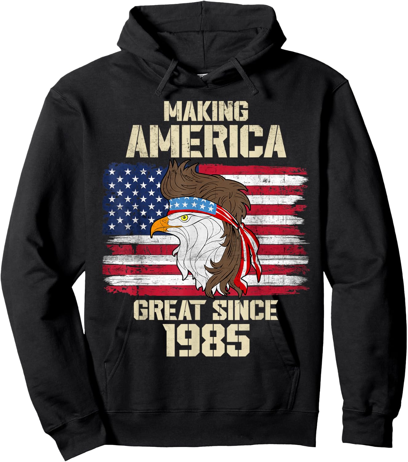 Making America Great Since 1985 Distressed Birthday Hoodie - Hoodie | Black