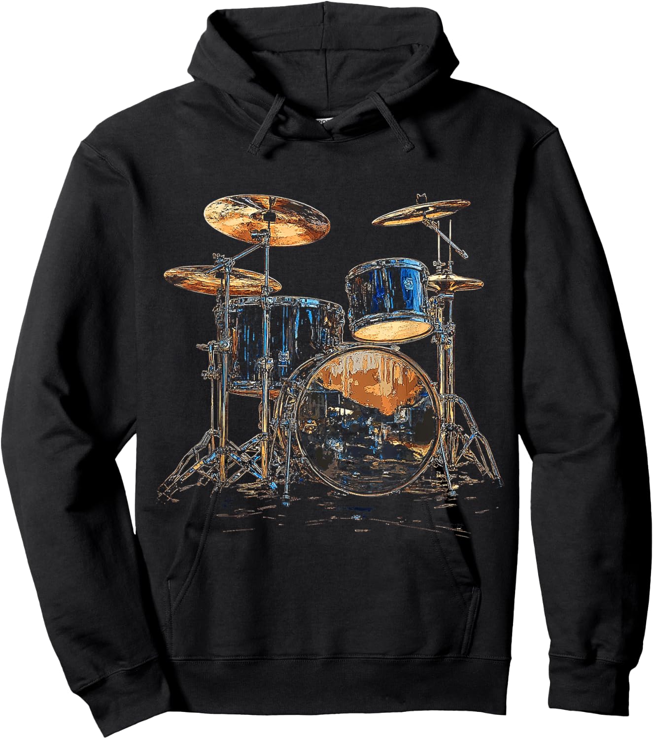 Musical Instrument Drum Set , Black, S Hoodie - Hoodie | Black
