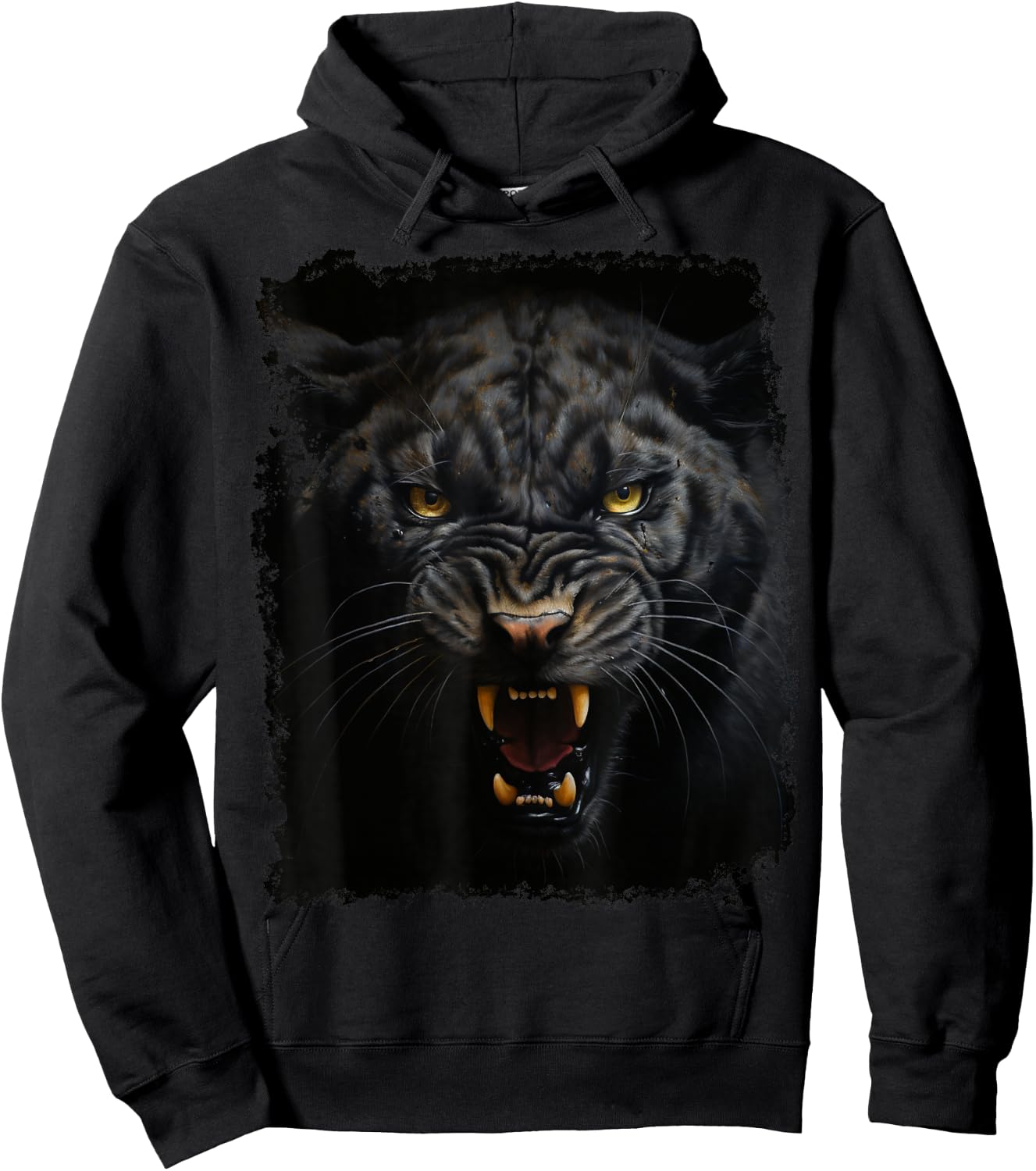 Noah&Friends Panther Animal Print - Women's Regular Fit Black Small Short Sleeve Hoodie - Hoodie | Black