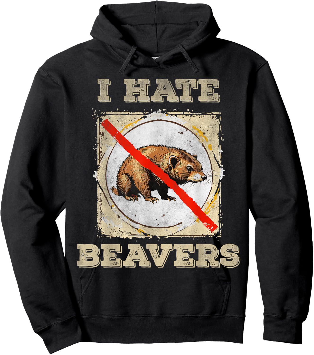 I hate beavers Hoodie - Hoodie | Black