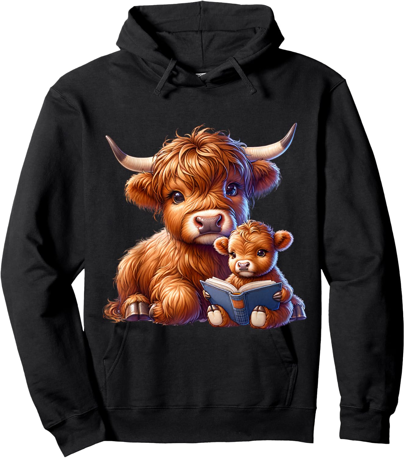 Cow, Highland Cow, Cow Costume, Highland Cow , black Hoodie - Hoodie | Black