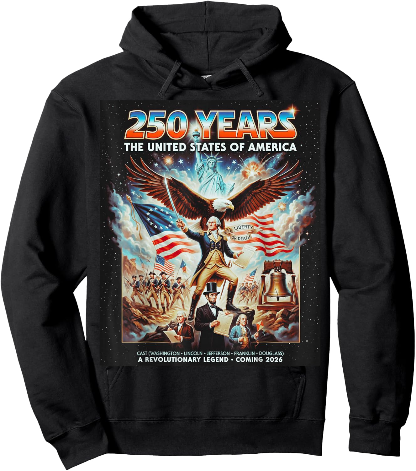 Funny United States 250 Anniversary Retro Poster Hoodie - Hoodie | Black