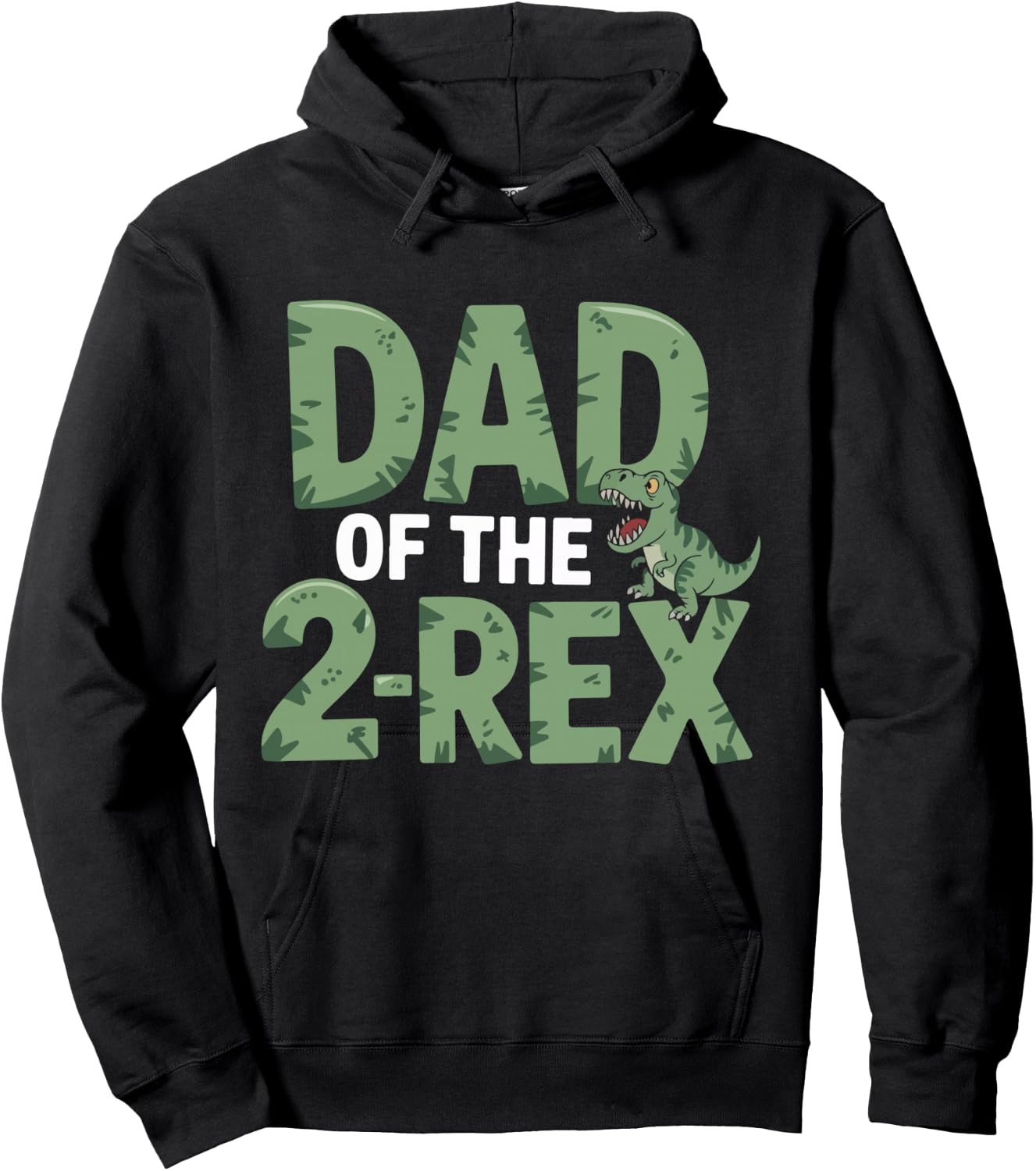 Dad Of The 2-Rex Dinosaur Humor Hoodie - Hoodie | Black
