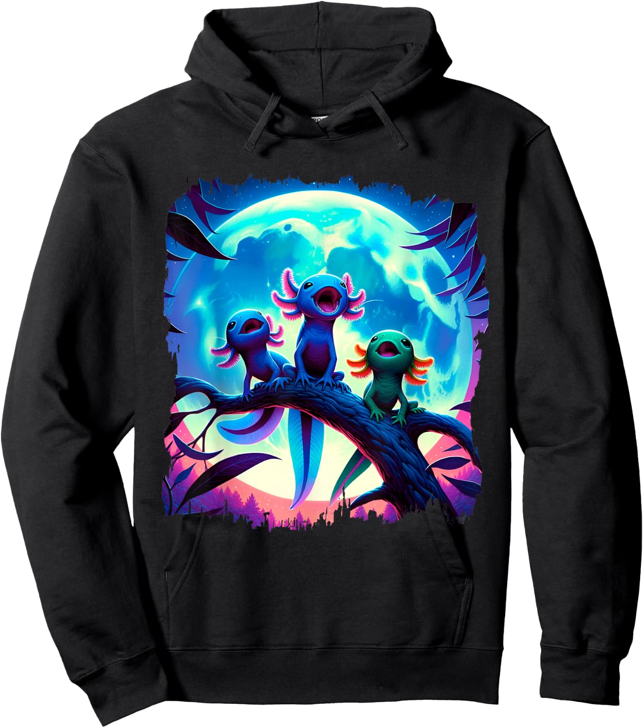 Axolotls Howl At Moon Axolotl Owner Hoodie - Hoodie | Black