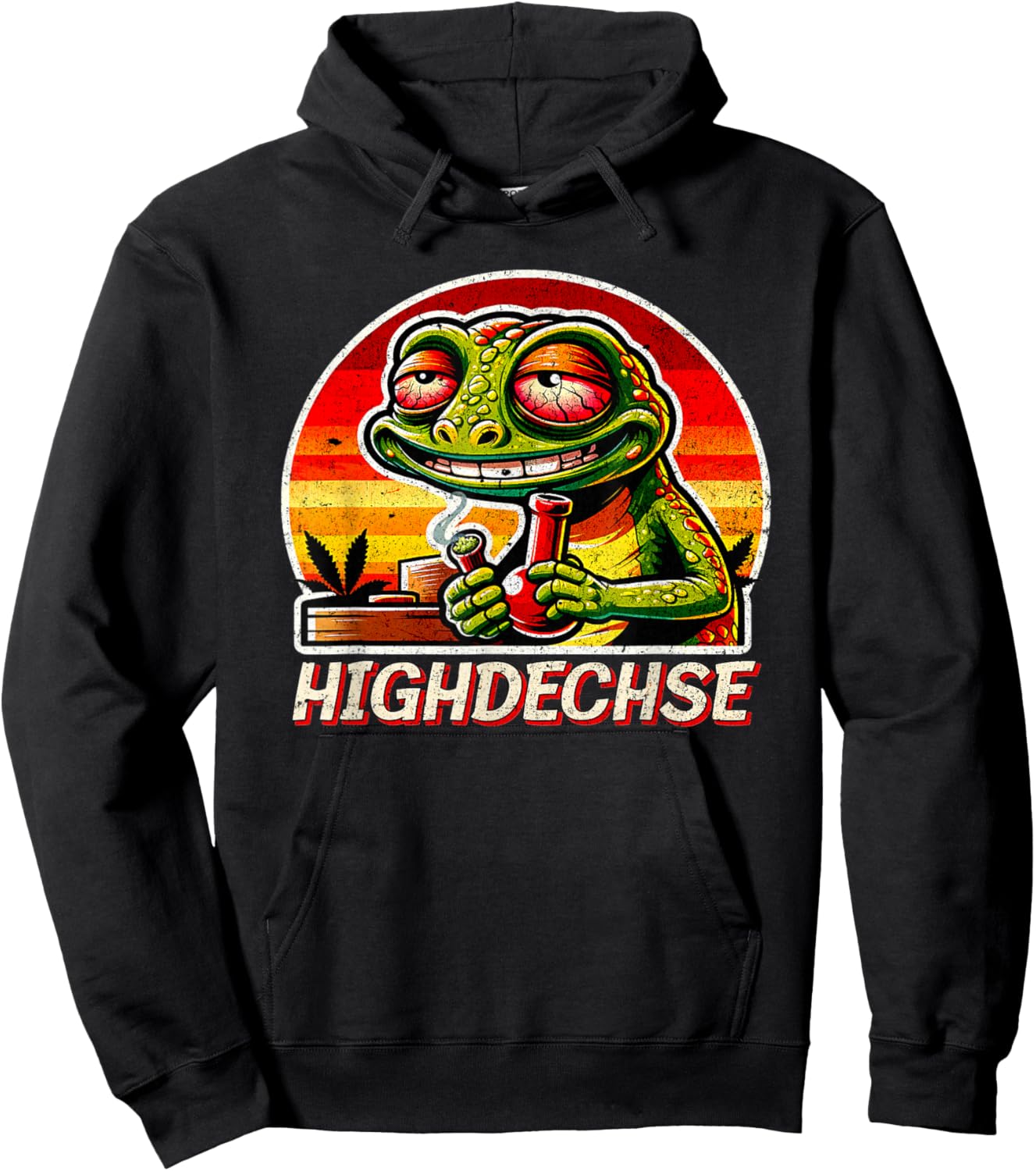 Cannabis Legalisation Kiffen Funny Lizard , black Hoodie - Hoodie | Black
