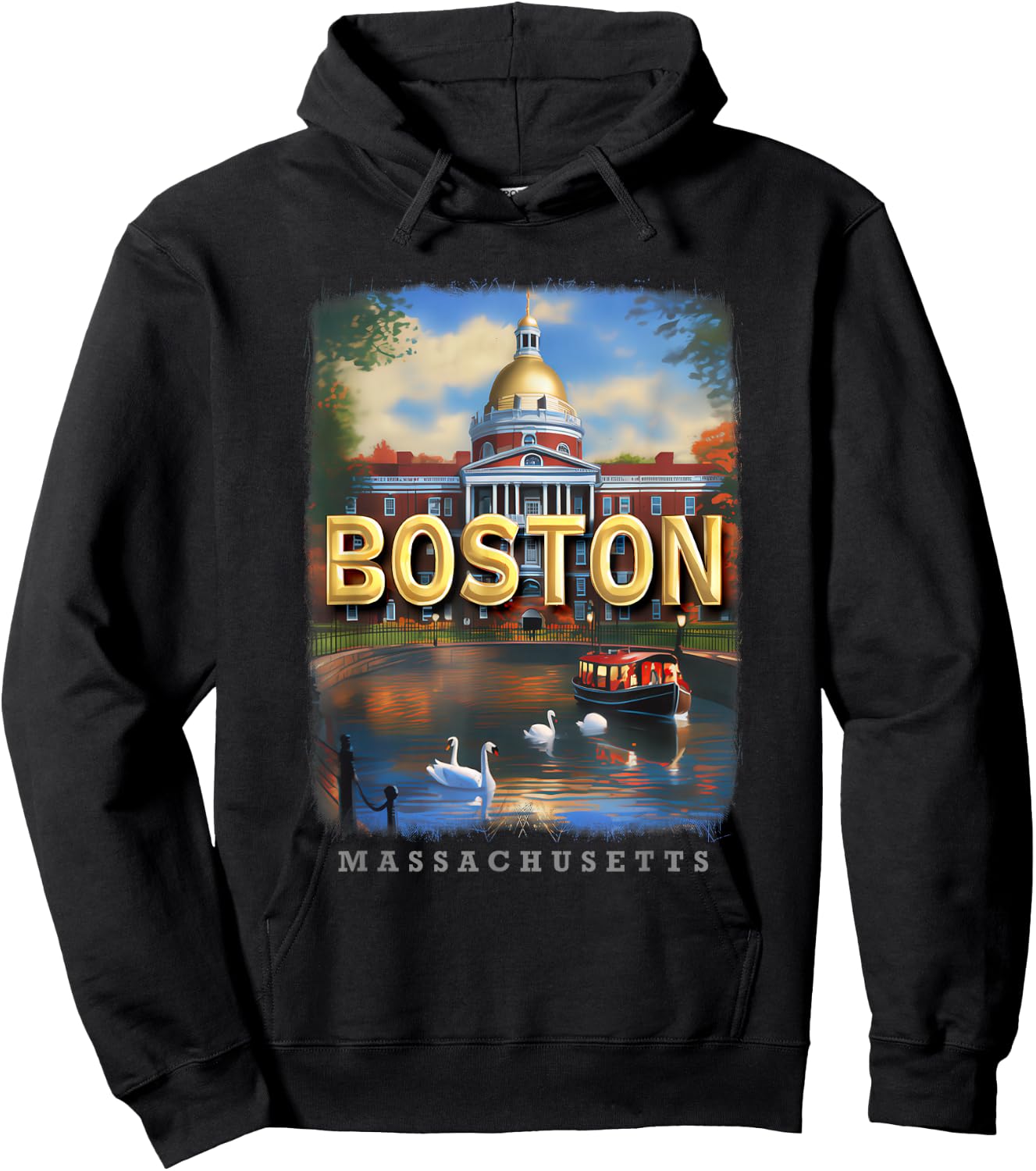Boston Massachusetts MA Historic Beacon SD273 Hoodie - Hoodie | Black