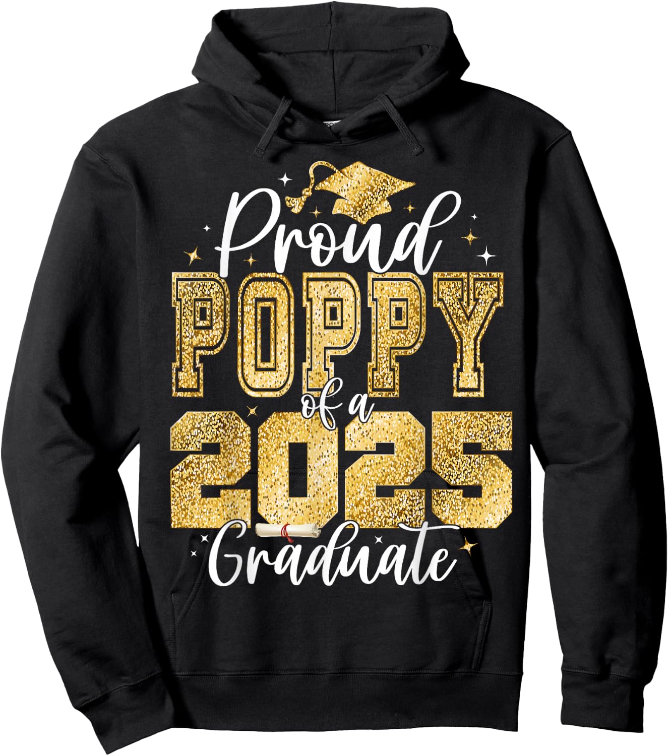 Proud Poppy of a Class of 2026 Graduate Senior Graduation Hoodie - Hoodie | Black